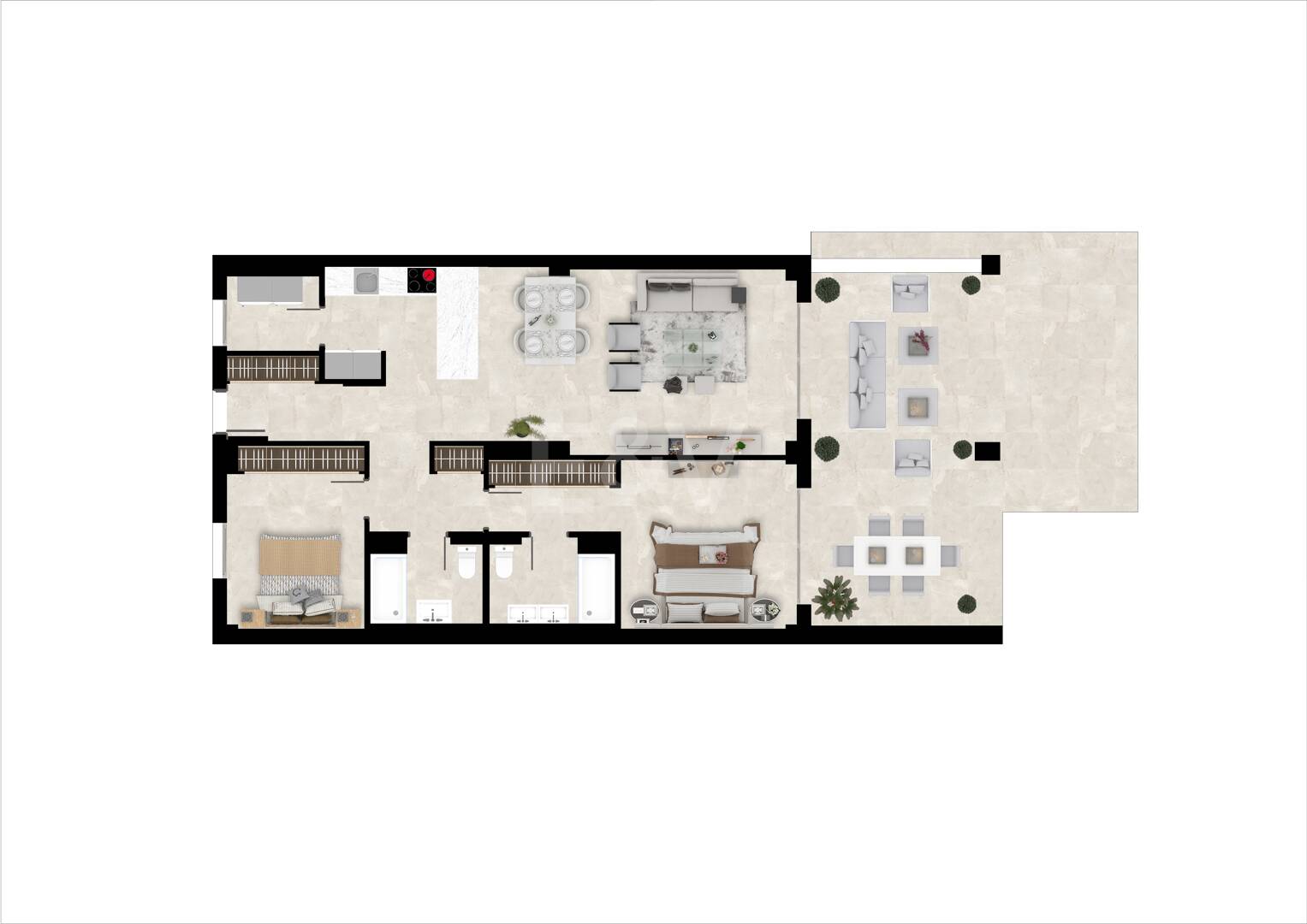 Nowy luksusowy apartament w Paraiso Alto z widokiem na morze i Golf