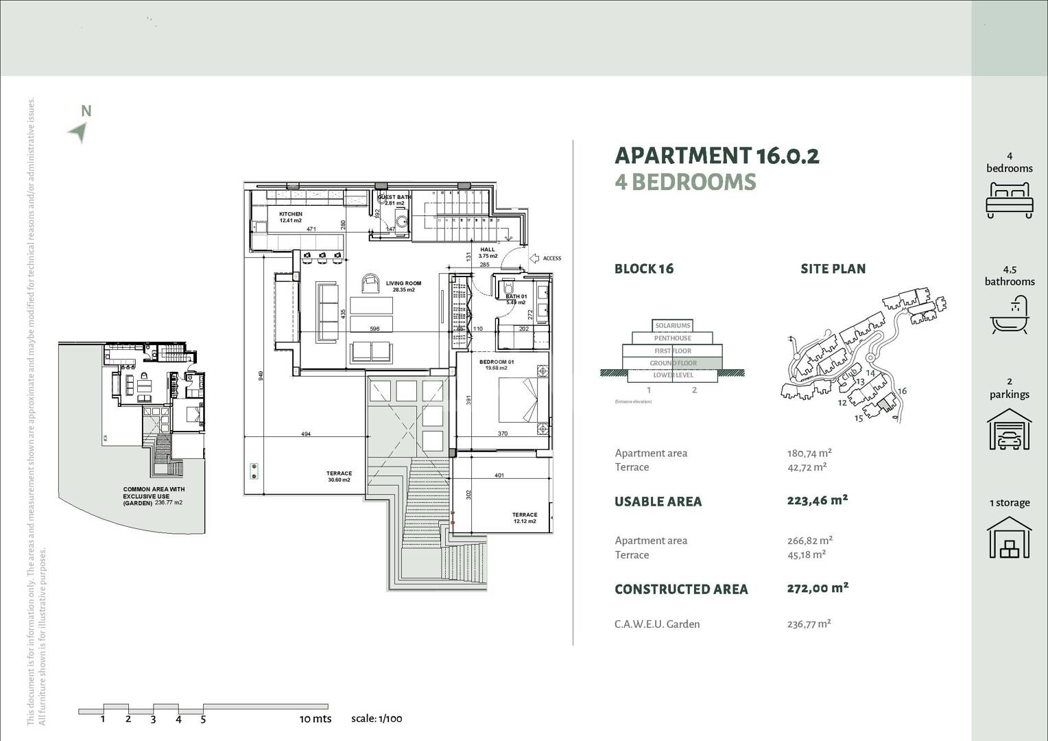 Parter apartament w Marbella Club Golf Resort z widokiem