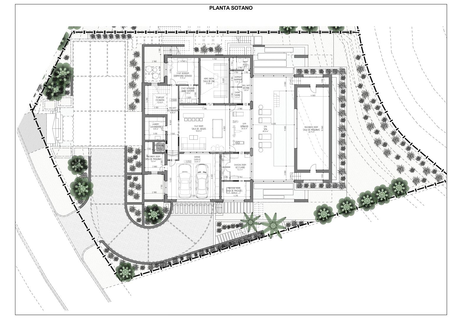 Projet de Villa Designer au golf Los Flamingos avec une position de golf de première ligne élevée