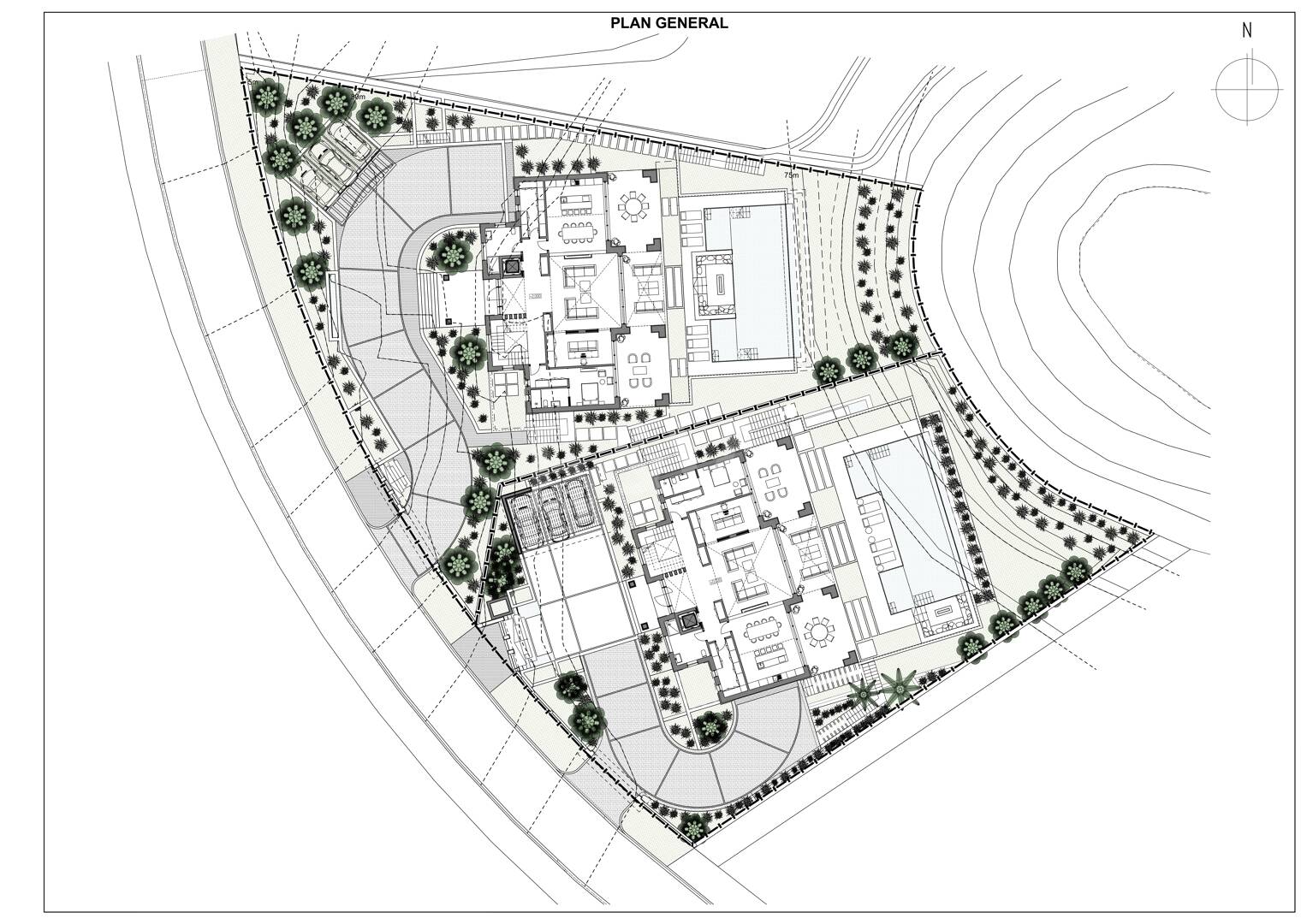 Projet de Villa Designer au golf Los Flamingos avec une position de golf de première ligne élevée