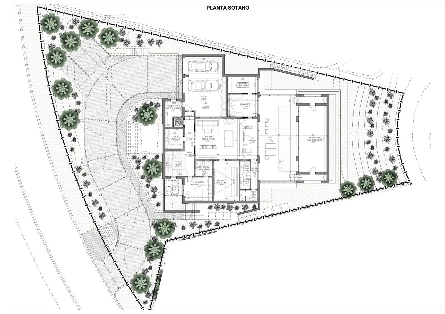 Projet de Villa Designer au golf Los Flamingos avec une position de golf de première ligne élevée