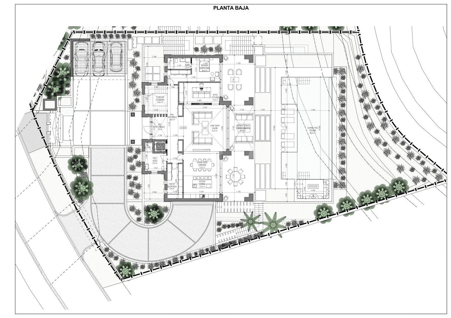 Projet de Villa Designer au golf Los Flamingos avec une position de golf de première ligne élevée