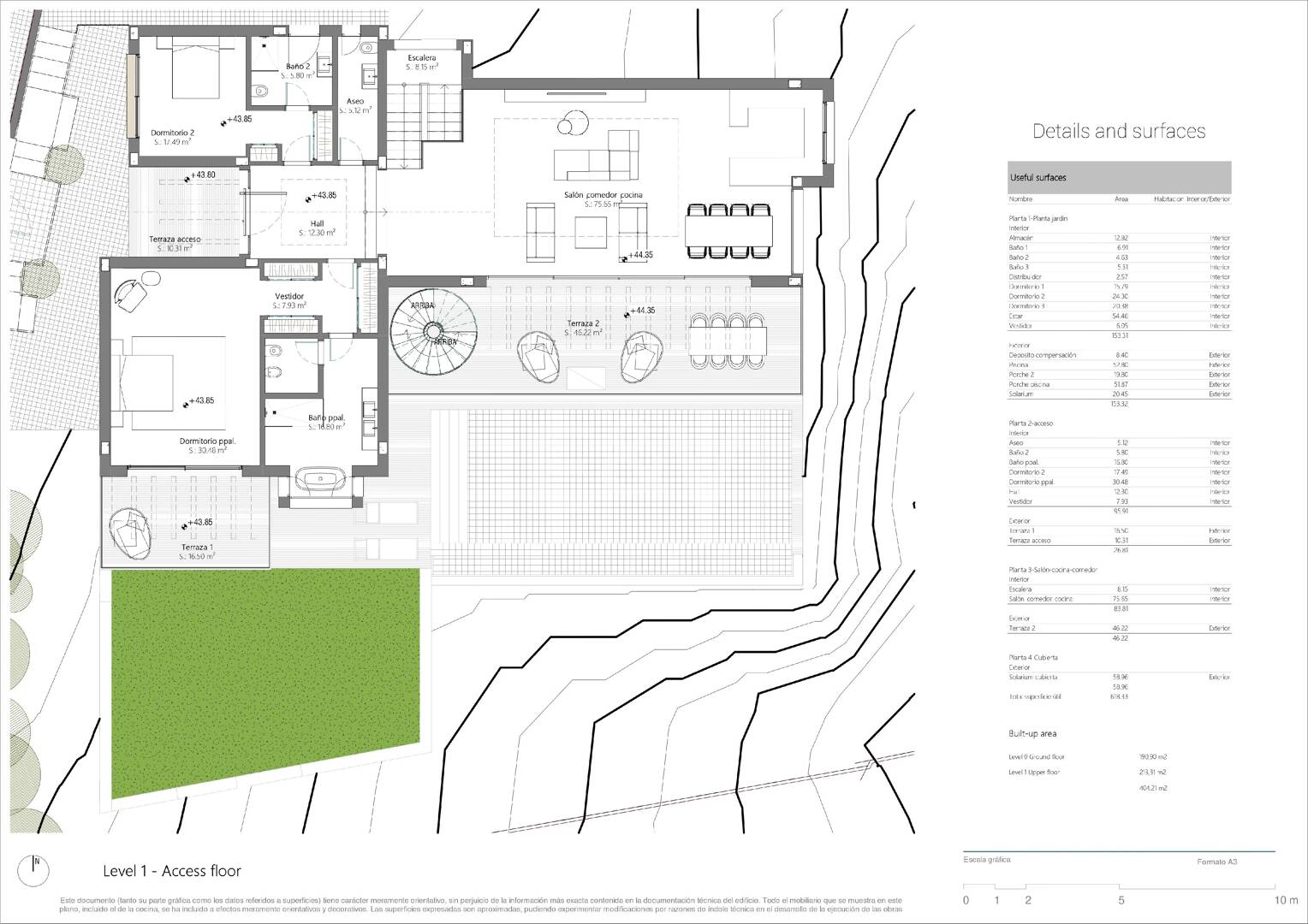 Villa contemporánea sobre plano con piscina privada y vistas panorámicas