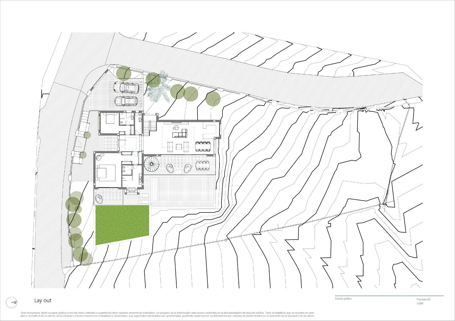 Villa contemporánea sobre plano con piscina privada y vistas panorámicas