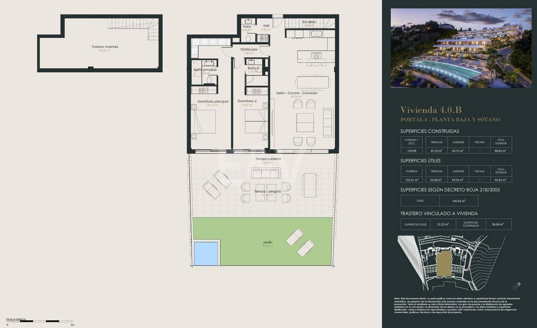Garden Lägenhet med panoramautsikt över havet och bergen i en lyx urbanisering