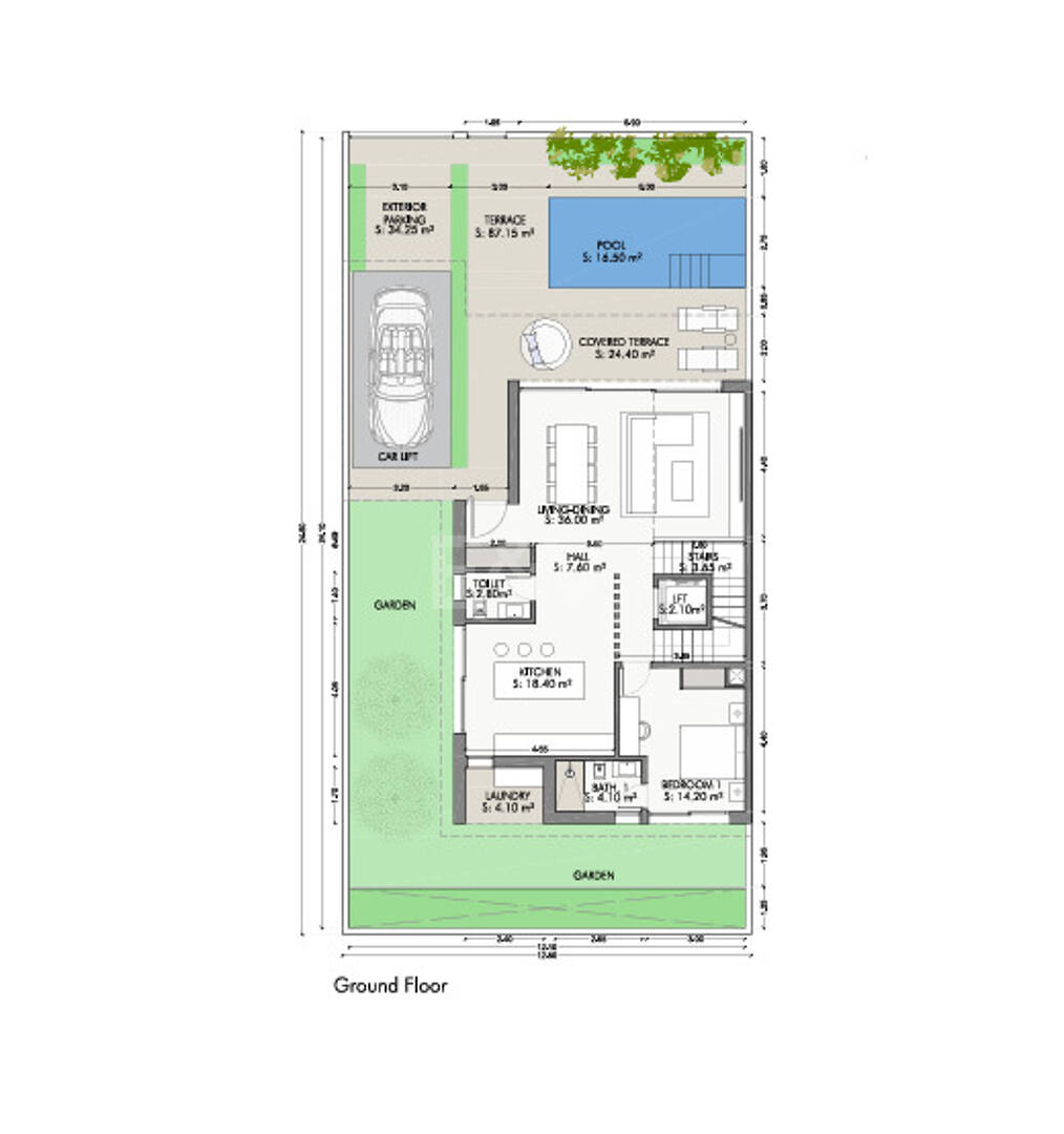 Nouvelle maison semi-détachée avec terrasse sur le toit et bien-être