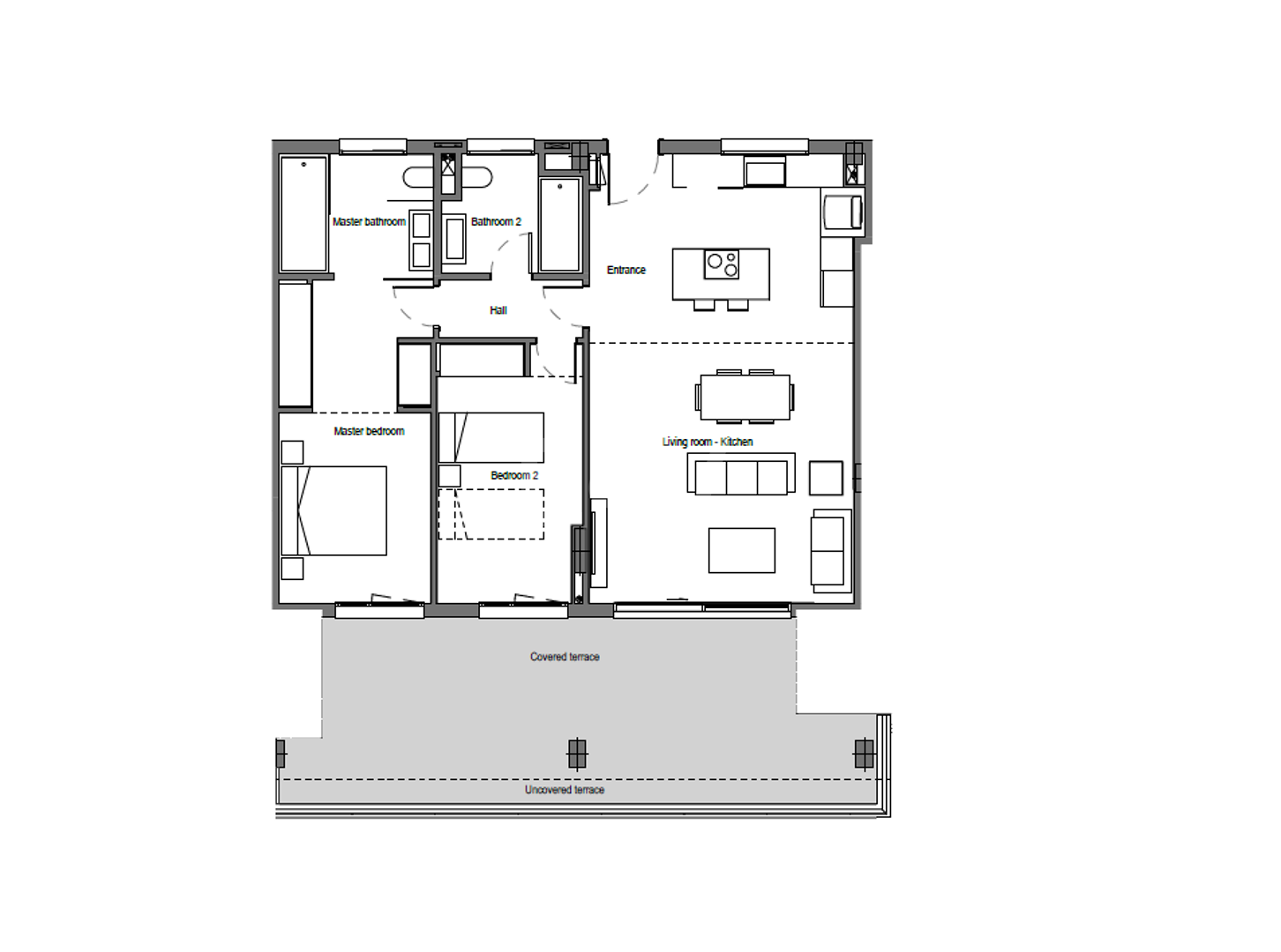 Apartament z widokiem na morze w Altos de Los Monteros w Marbelli z udogodnieniami na poziomie kurortu