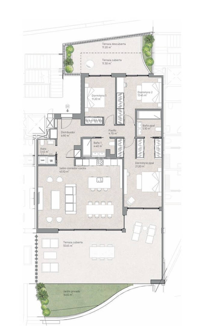 Garden Apartment z prywatnym ogrodem i widokiem na morze
