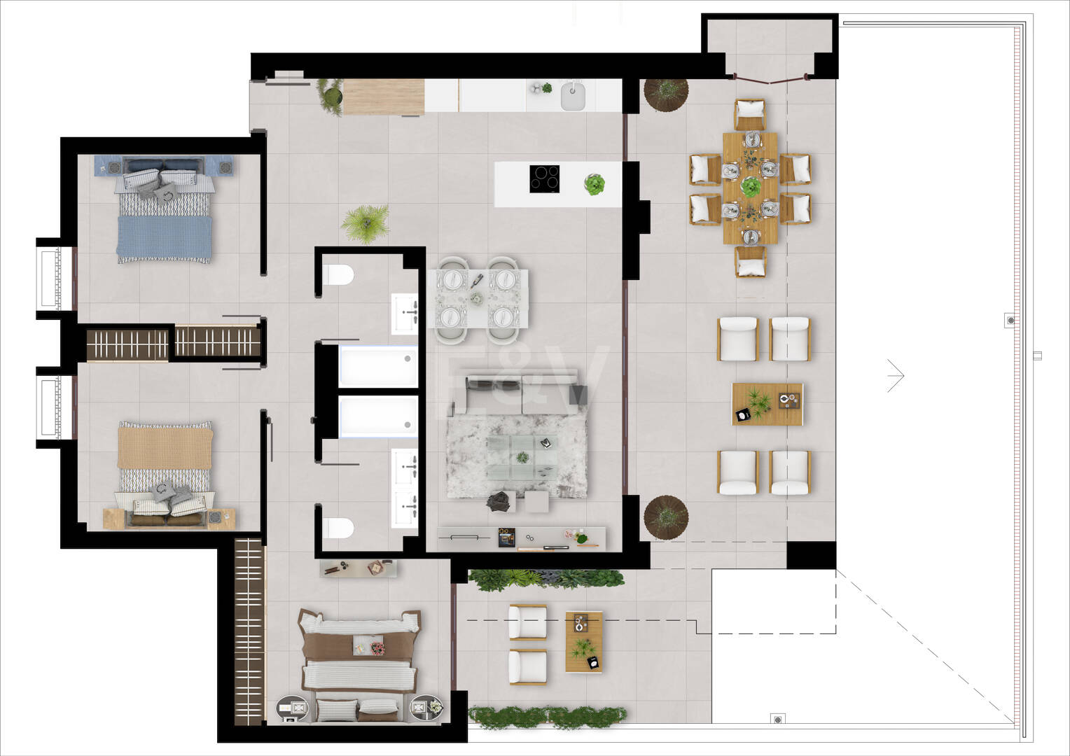 Exclusivas viviendas de 3 dormitorios con vistas al lago y a la montaña