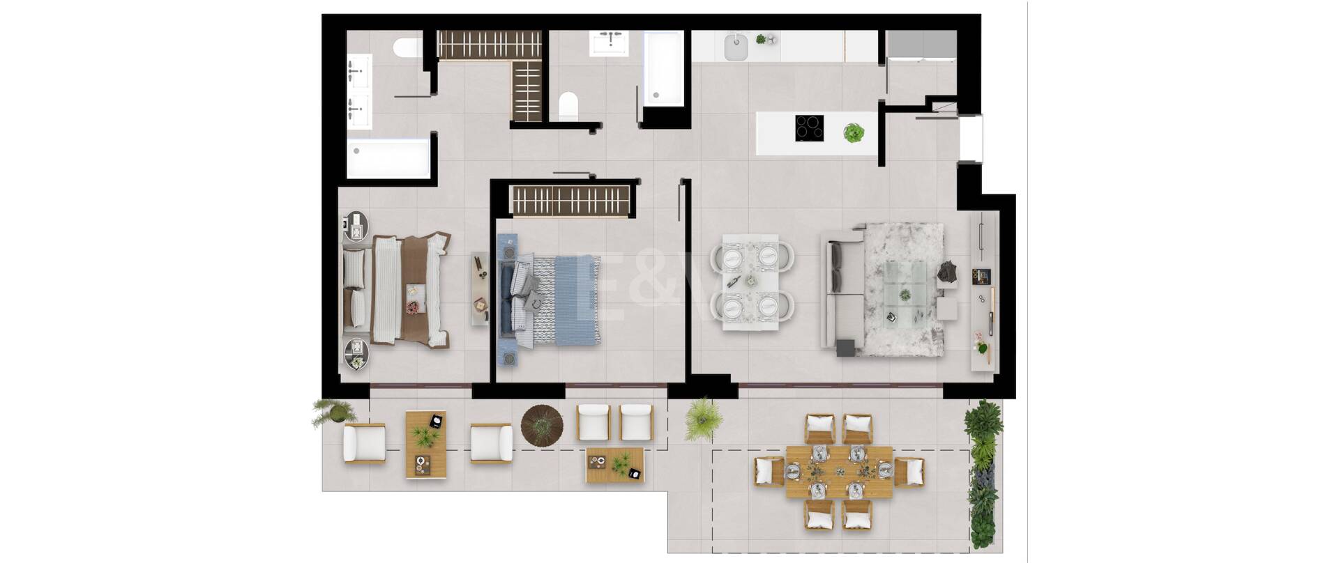 Exclusive 2 chambres Résidences avec vue sur le lac et la montagne