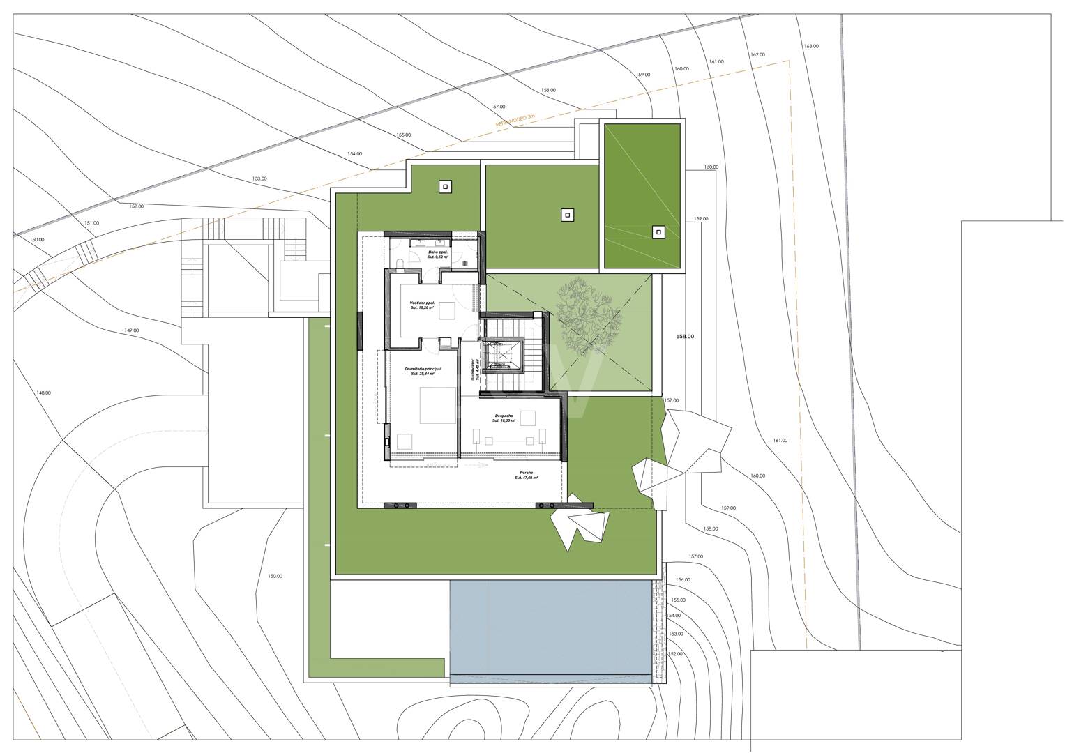 Arkitektur mästerverk med Cutting-Edge Technology, Total Integritet och Panoramautsikt
