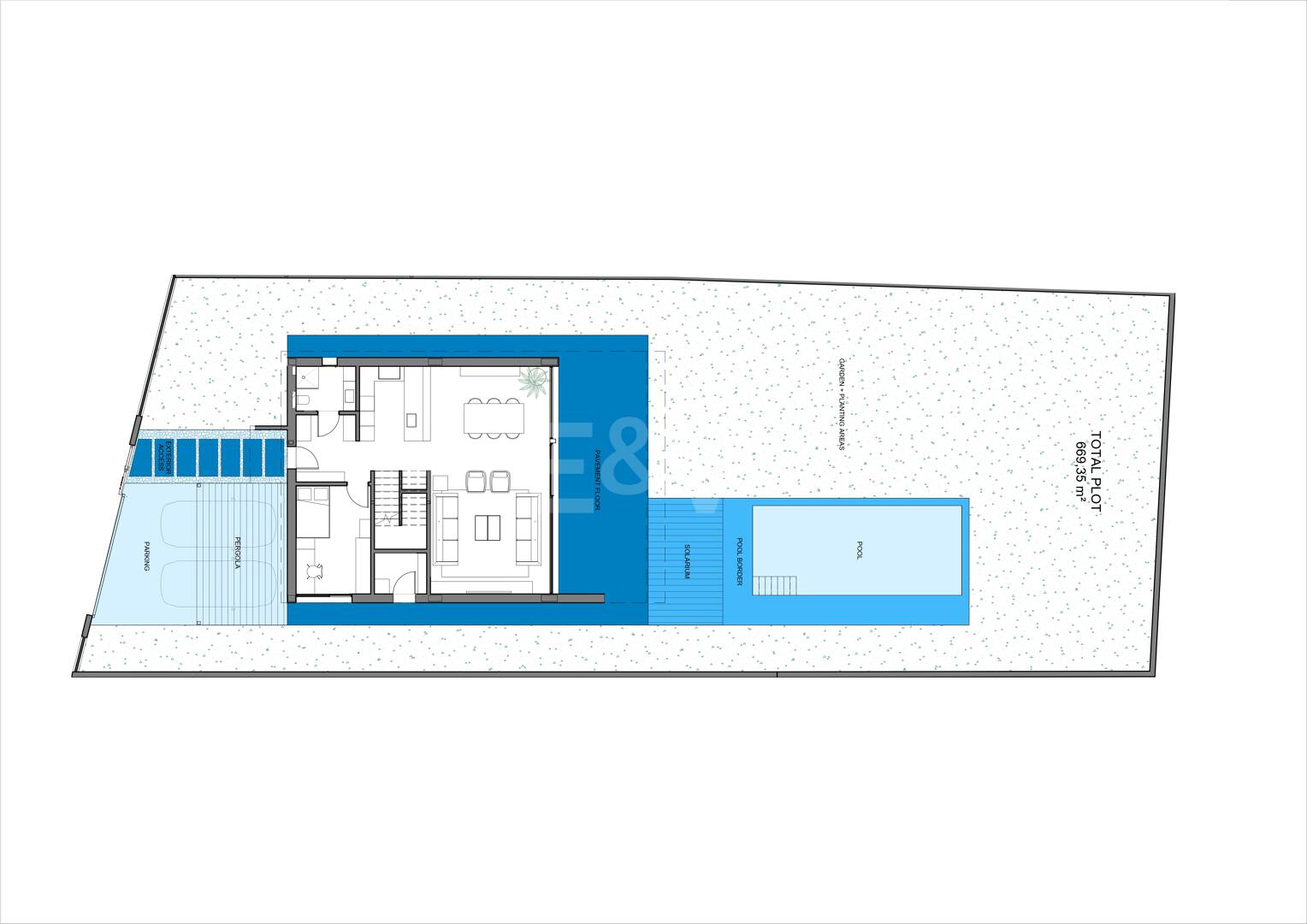 Tranquil Luxury Villa Projekt av stranden med smarta hemfunktioner