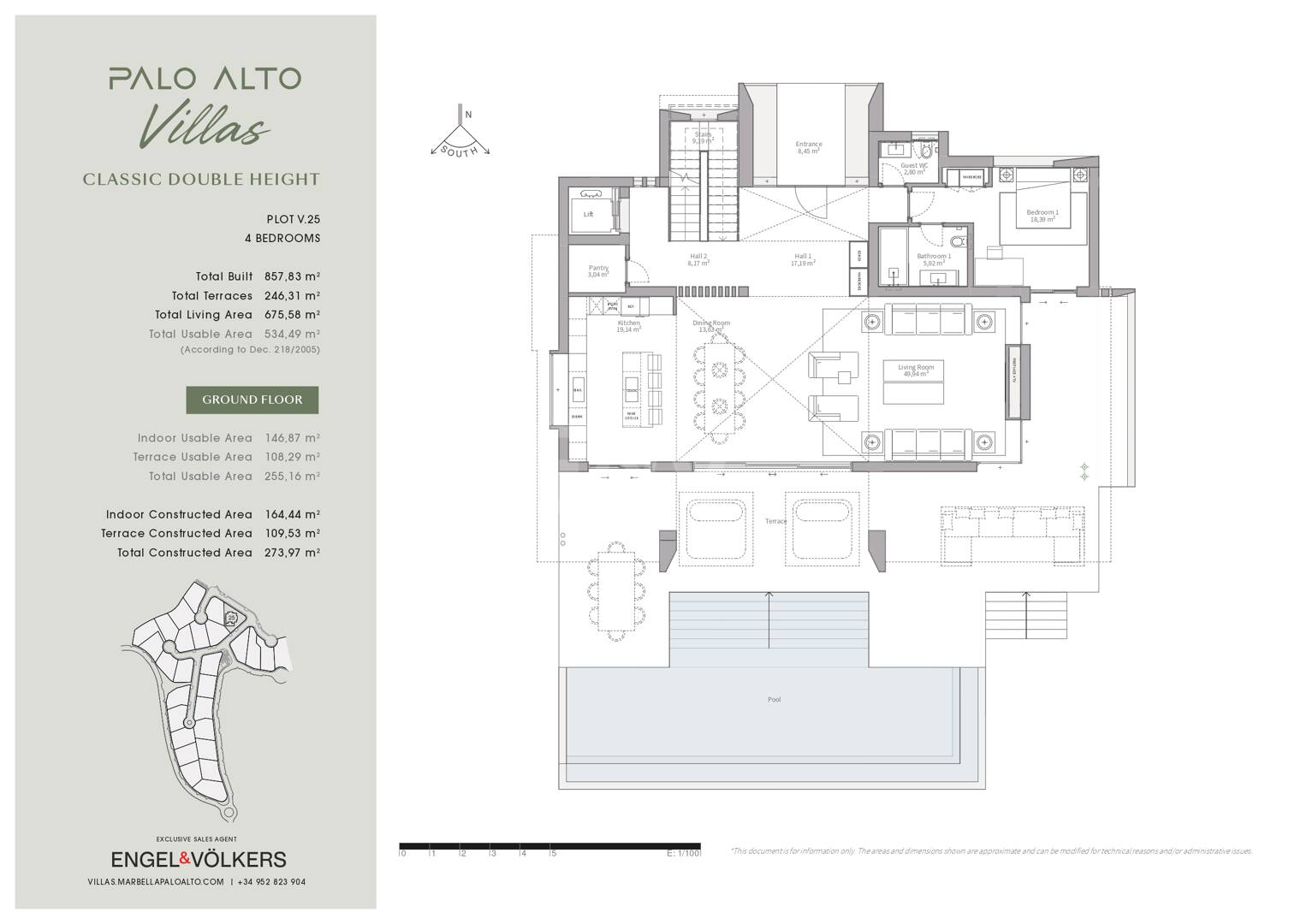 Villa con salón de doble altura y vistas panorámicas al mar en Palo Alto