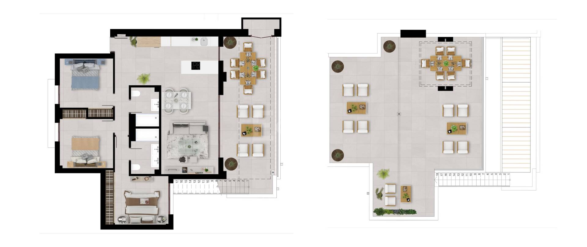 Exclusive 3-bedroom Penthouse with Rooftop Solarium