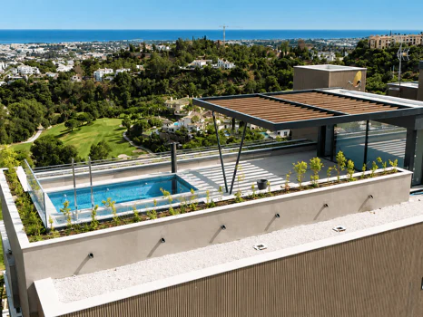 Fantastic complex of 3 and 4 bedroom apartments with panoramic sea views over the Golf Valley