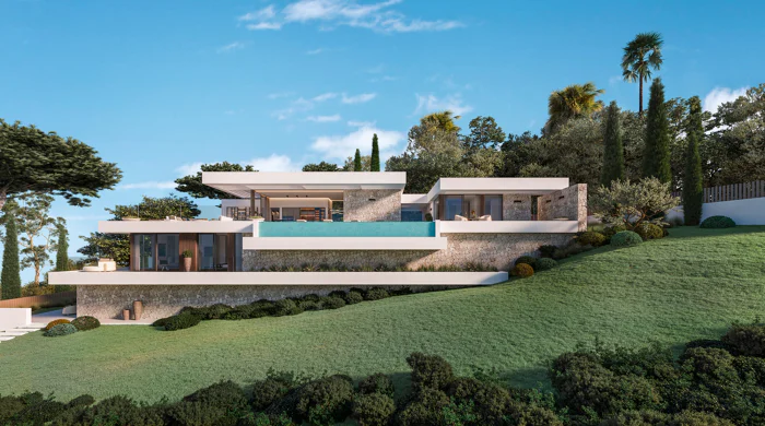 AVAILABLE FOR SALE - La Reserva de la Cala Golf: New build contemporary villas & plots with sea views for sale in Mijas Costa