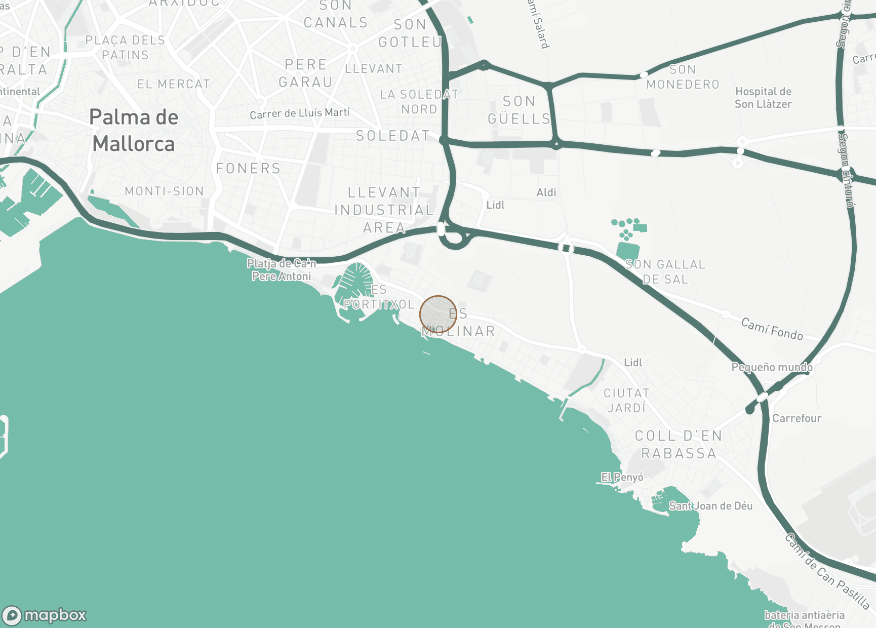 Property Location Map, Portixol-Molinar, Palma de Mallorca