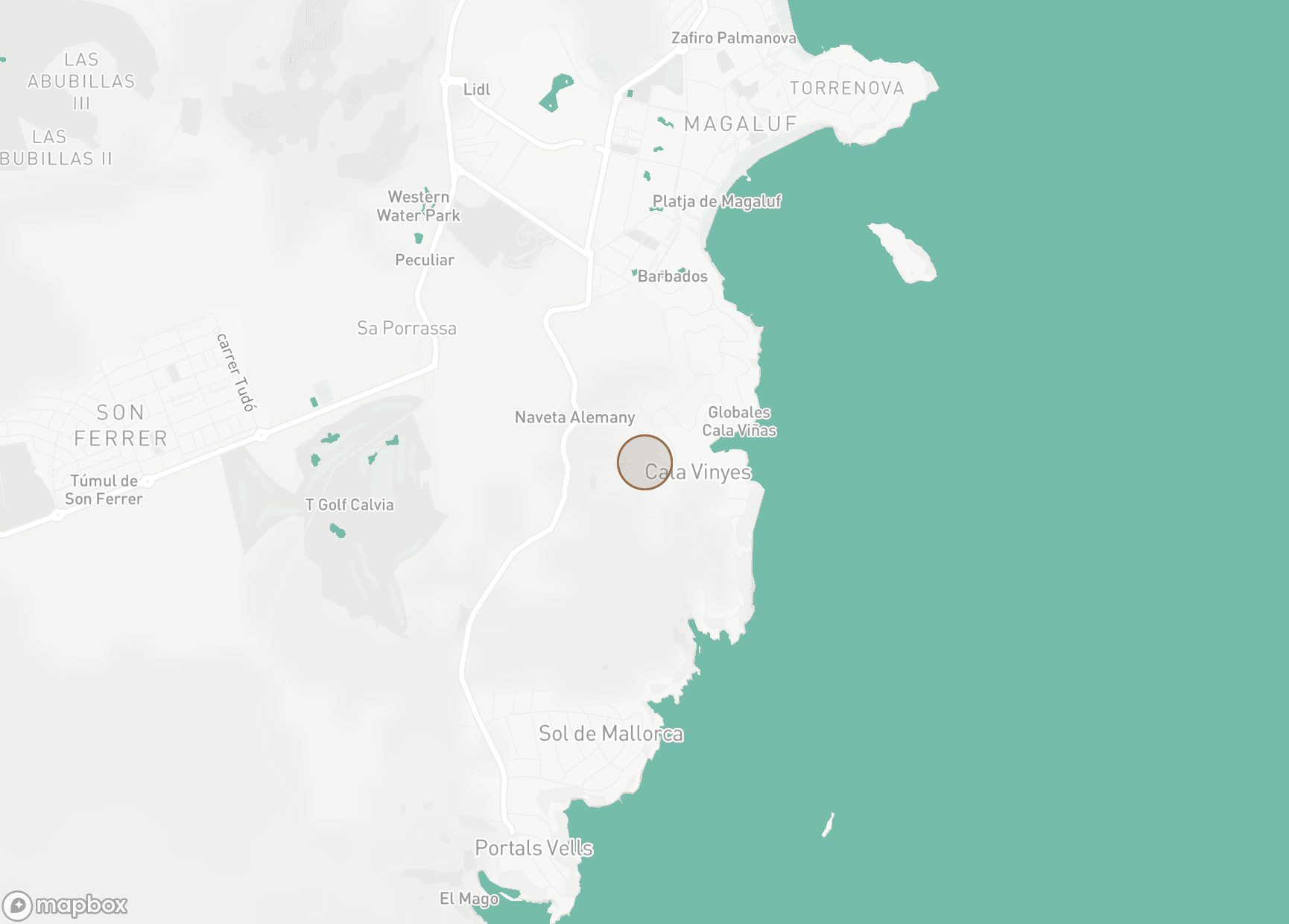 Property Location Map, Cala Vinyes, Calvia