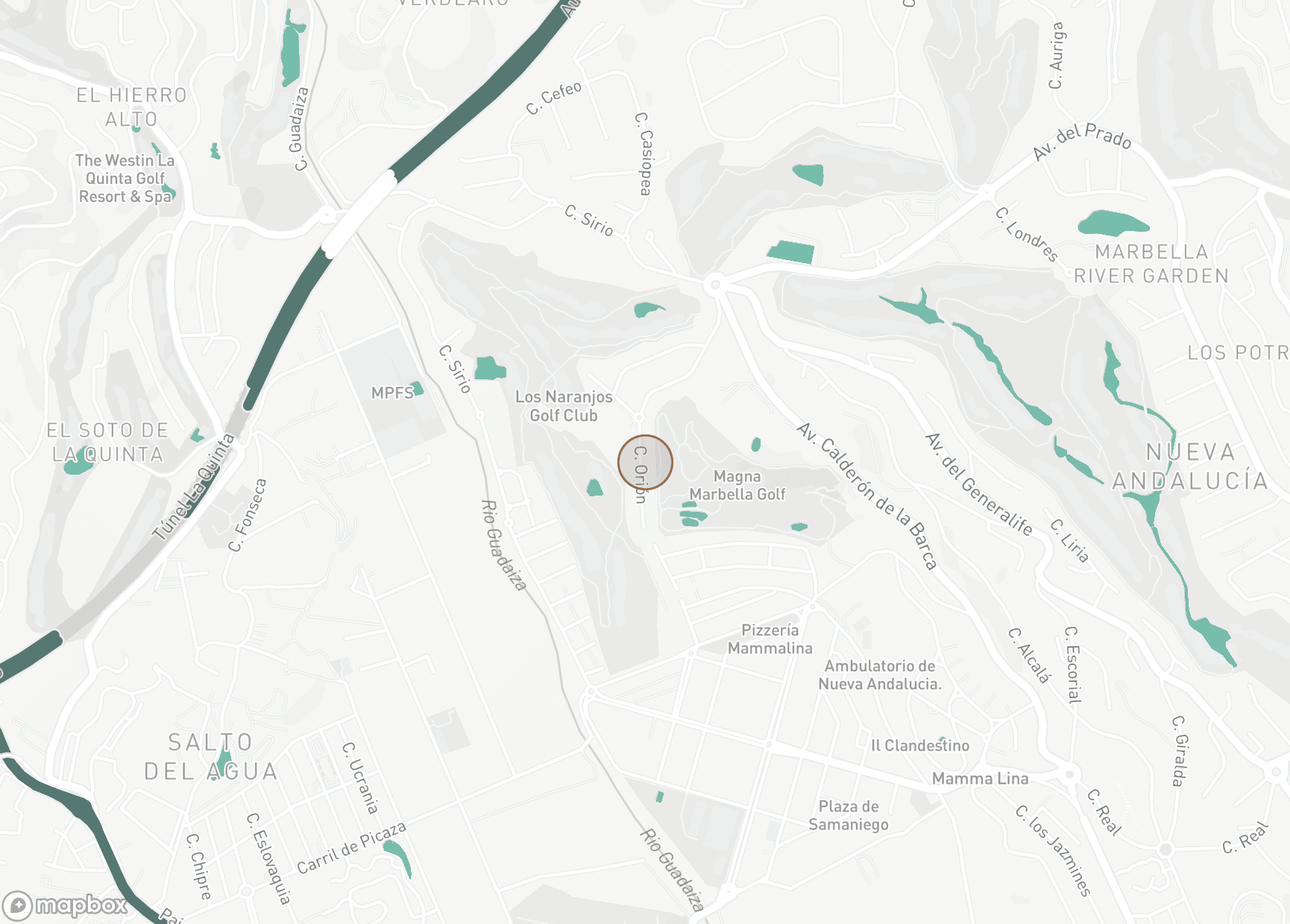 Property Location Map, Los Naranjos Golf, Nueva Andalucia