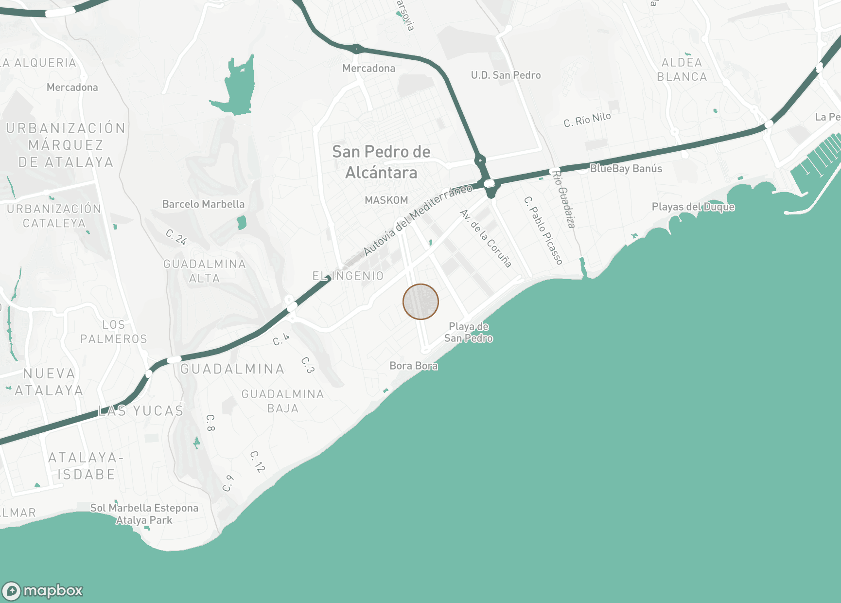 Property Location Map, Jade Beach, San Pedro de Alcantara
