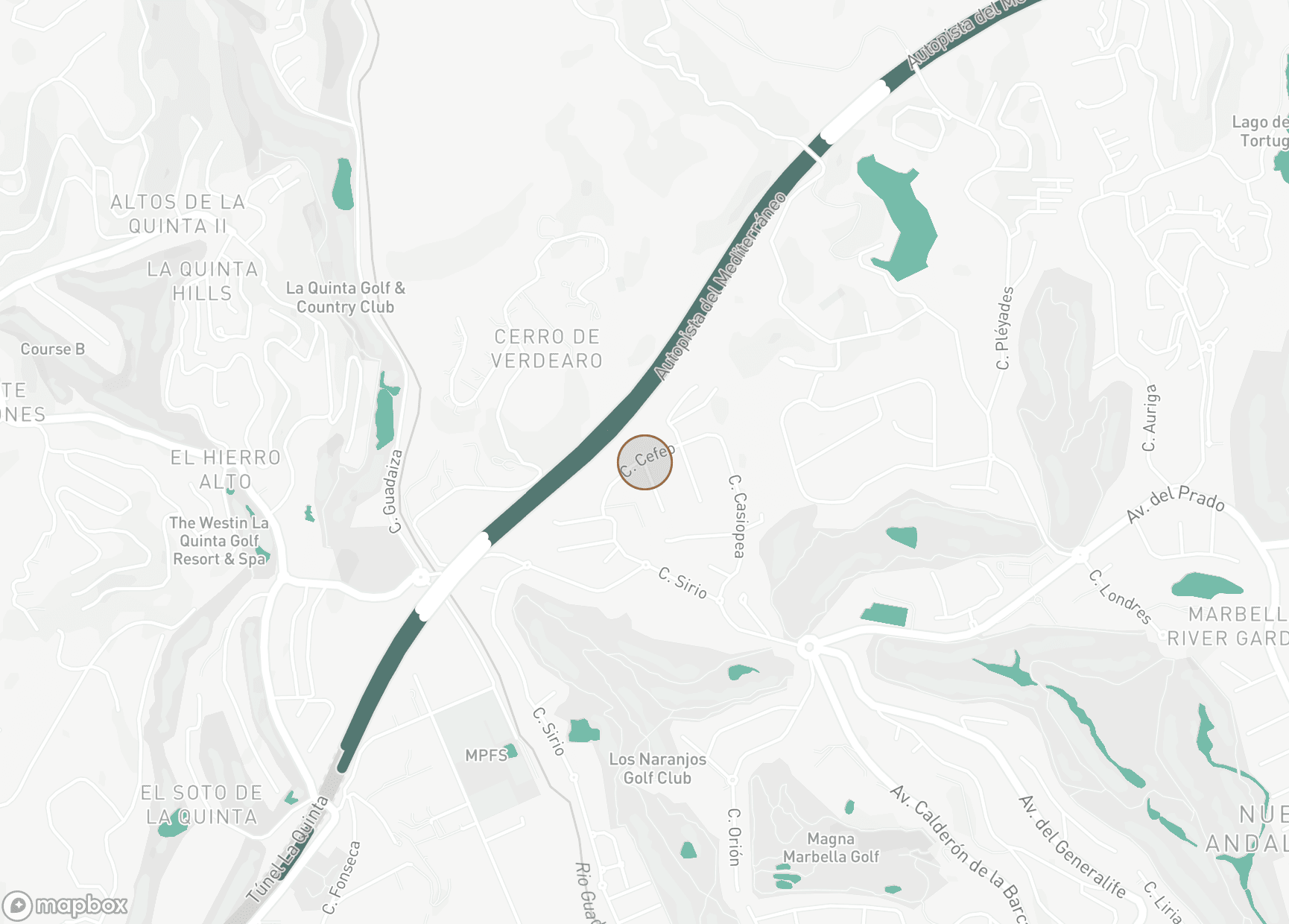 Property Location Map, Los Olivos, Nueva Andalucia