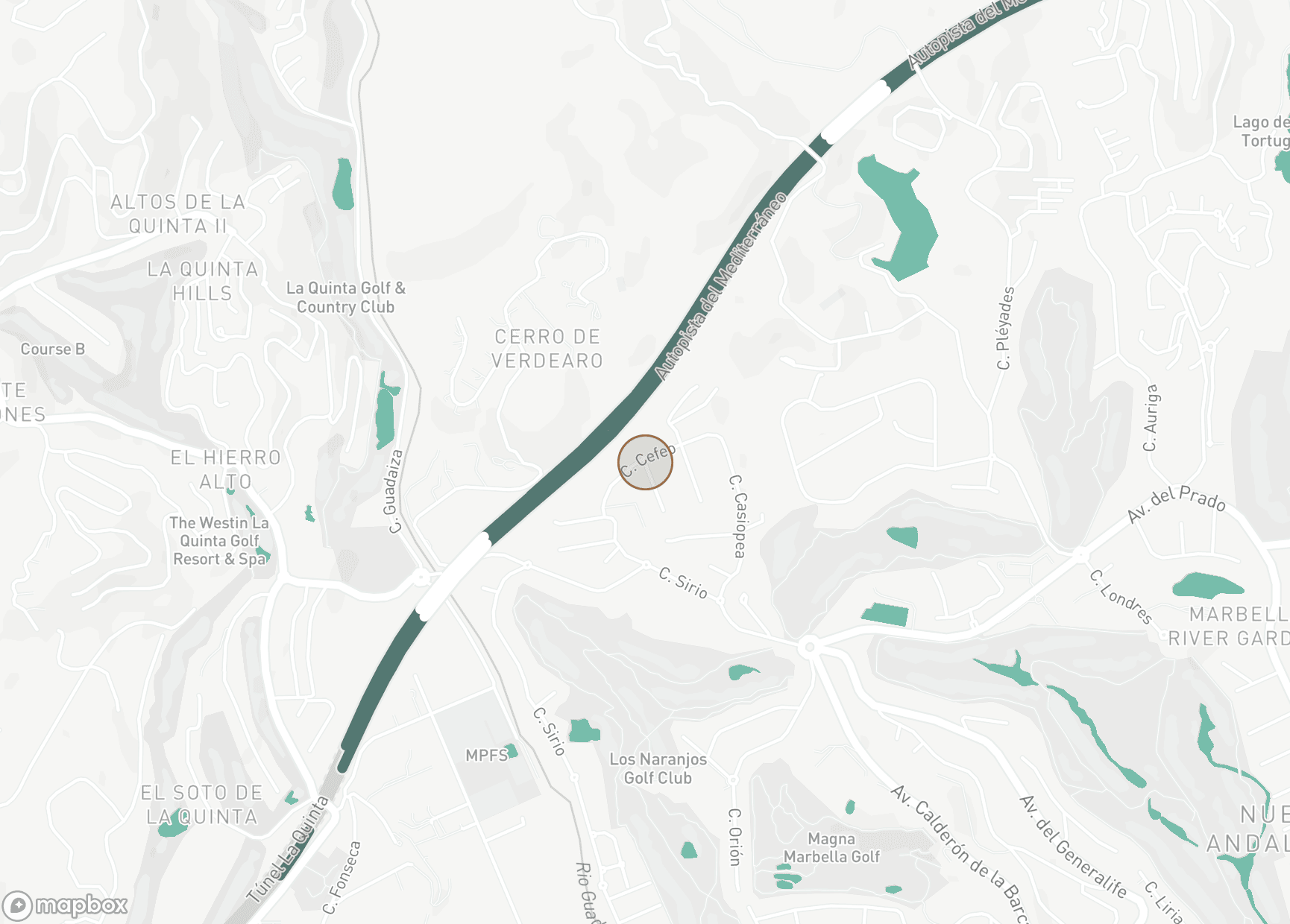 Property Location Map, Los Olivos, Nueva Andalucia