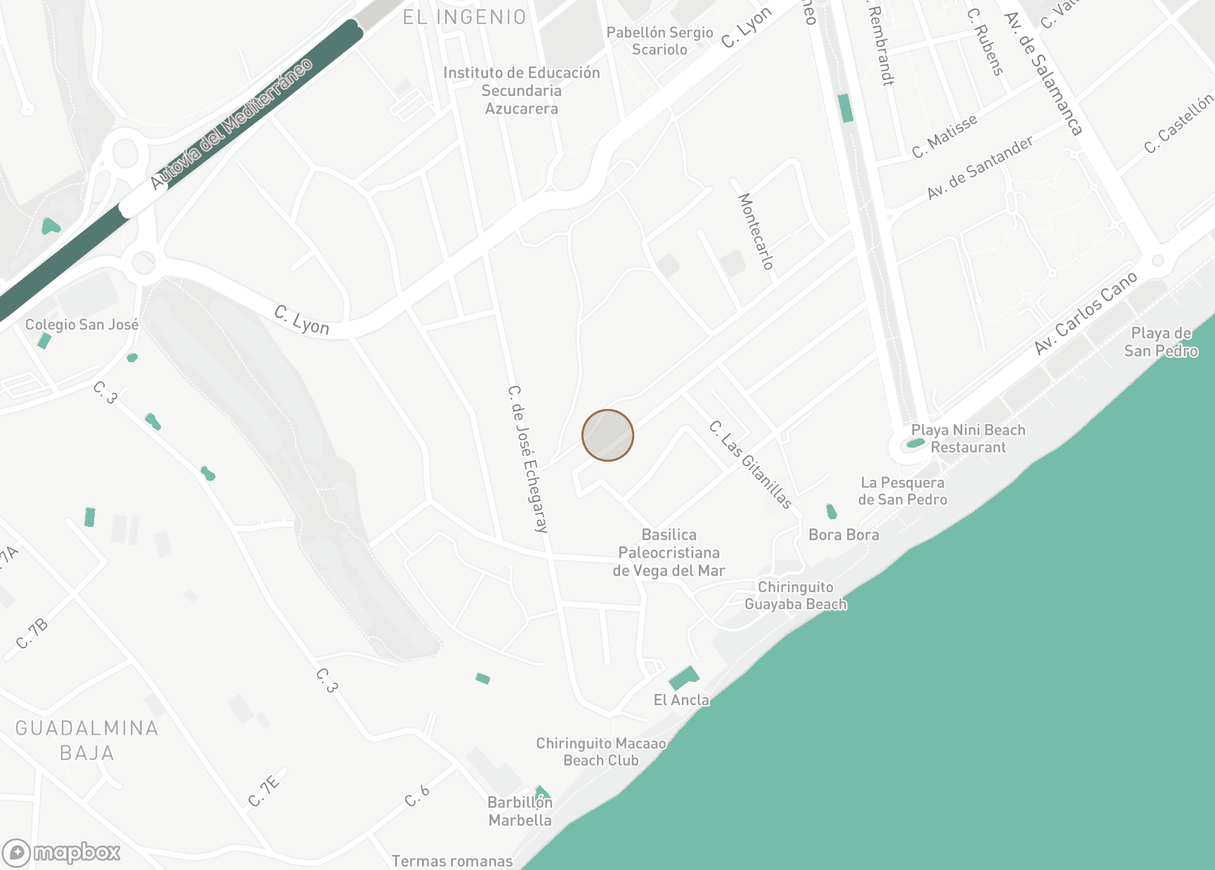 Property Location Map, Linda Vista Baja, San Pedro de Alcantara