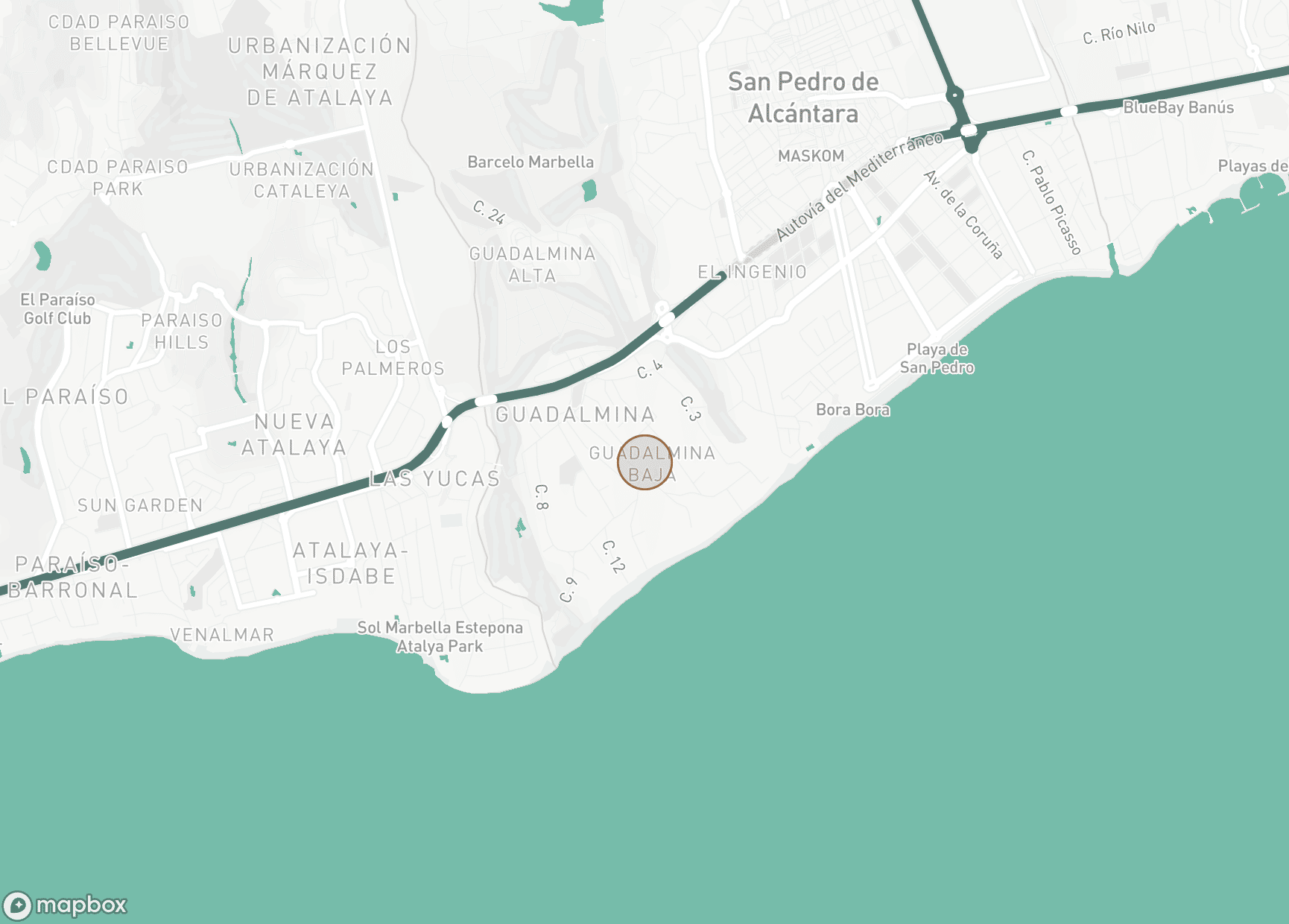 Property Location Map, Guadalmina Baja, San Pedro de Alcantara