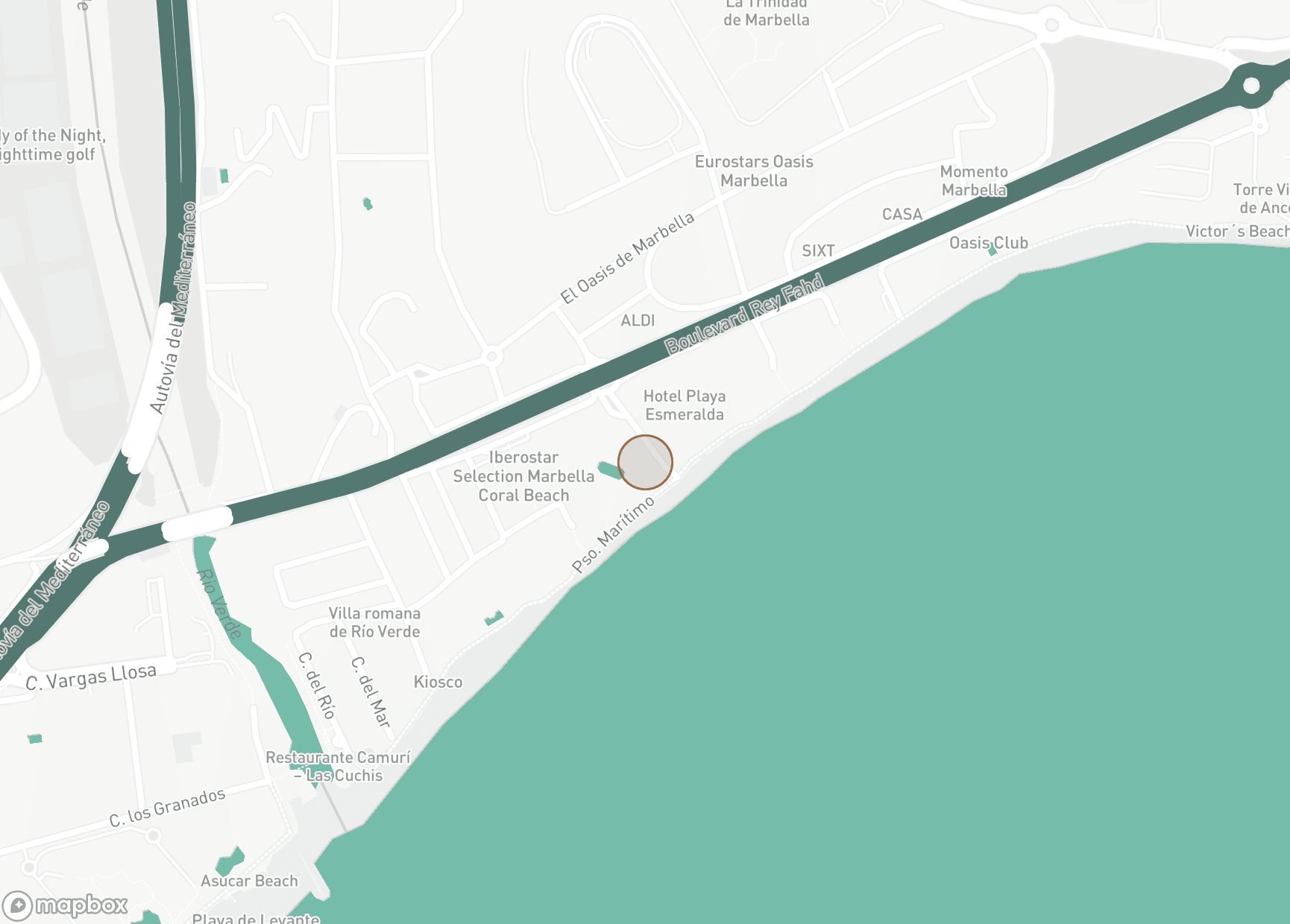 Property Location Map, Coral Beach, Marbella Golden Mile