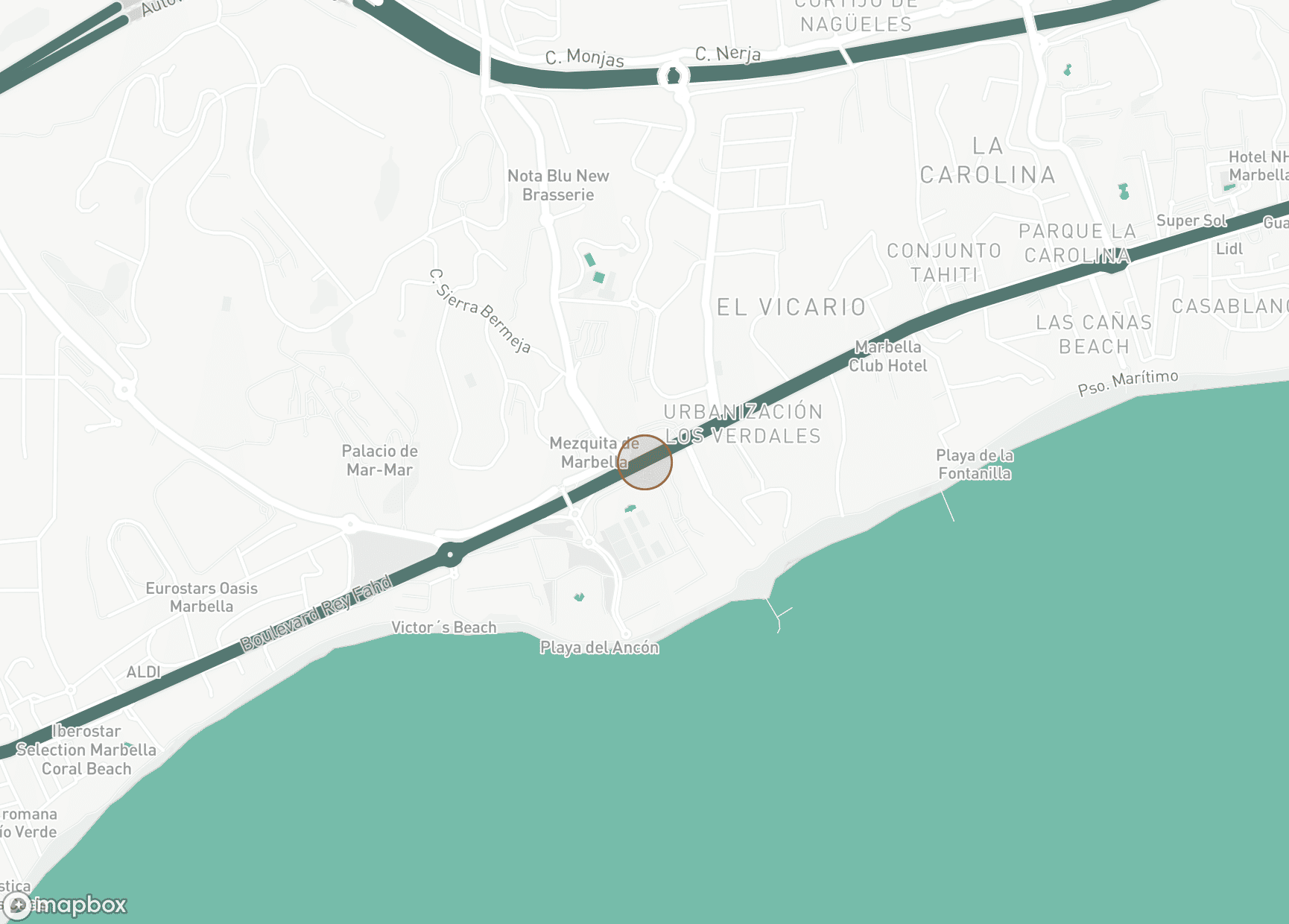 Property Location Map, Marbella Golden Mile, Marbella (alla områden)