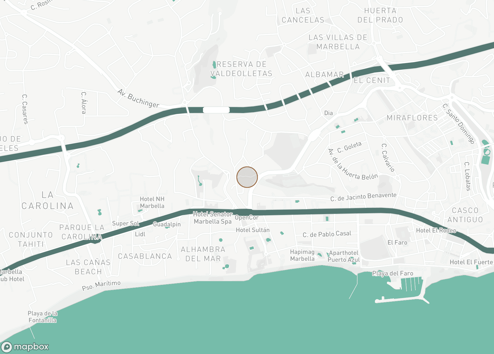 Property Location Map, La Merced, Marbella Stad