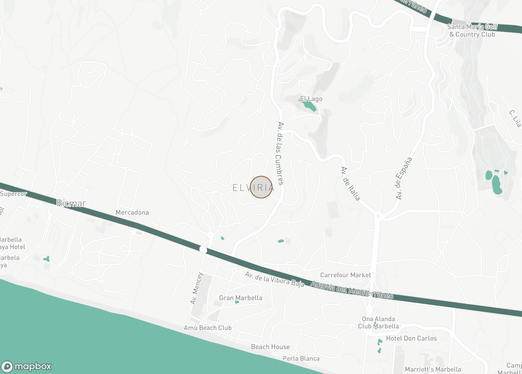 Property Location Map, Elviria, Marbella East