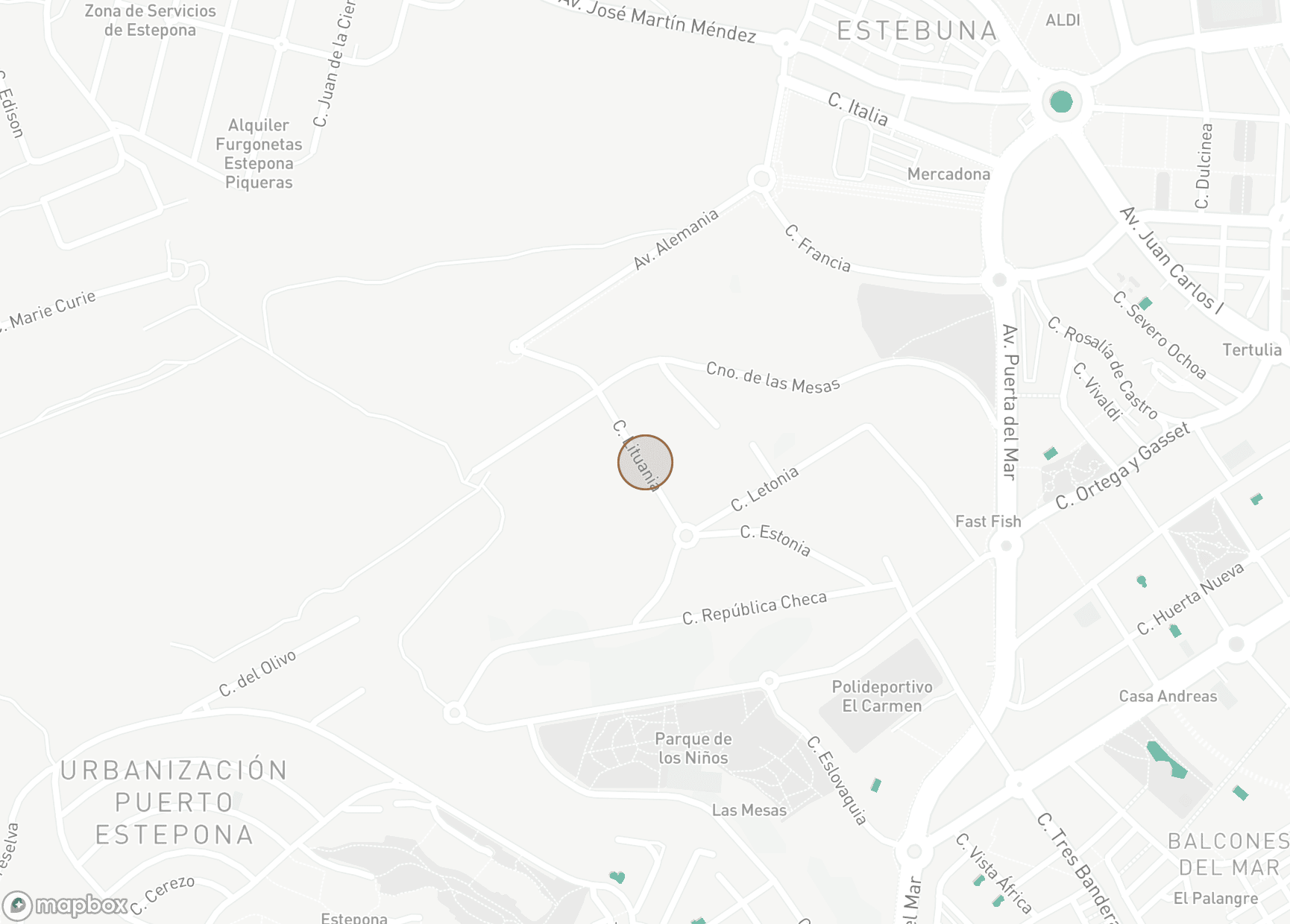 Property Location Map, Las Mesas, Estepona Town