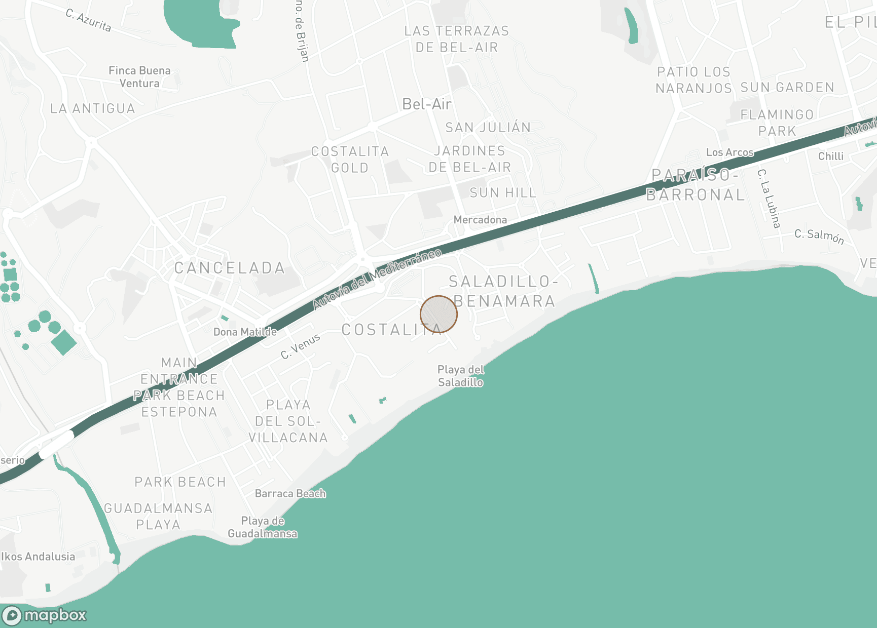 Property Location Map, New Golden Mile, Estepona Öst
