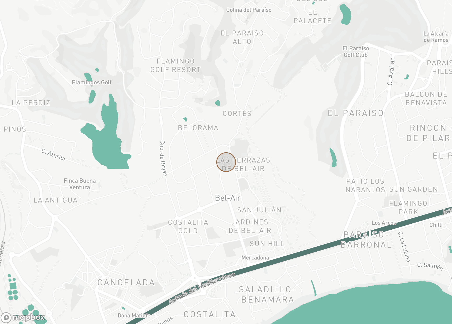 Property Location Map, Bel Air, Estepona Öst