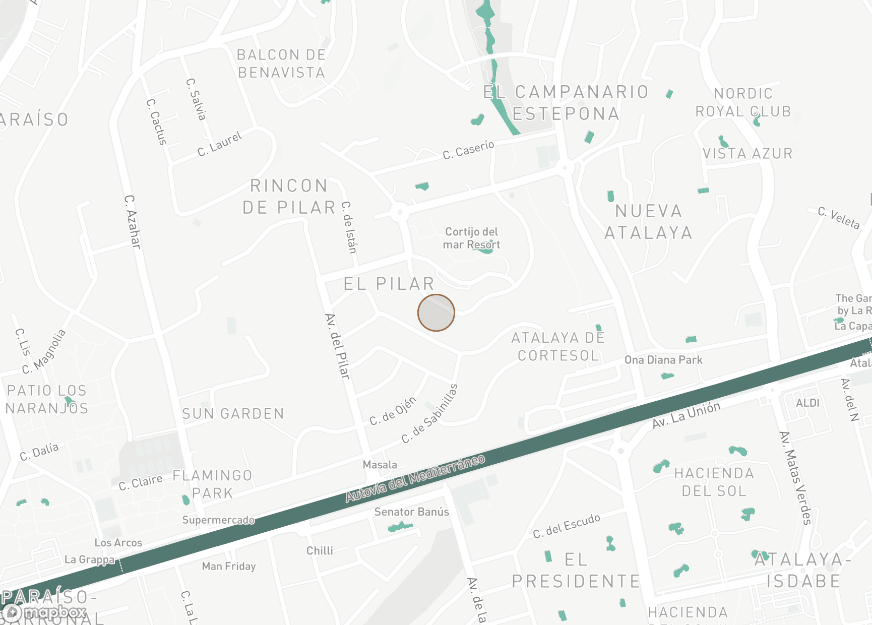 Property Location Map, Los Olivos del Paraiso, Estepona Öst