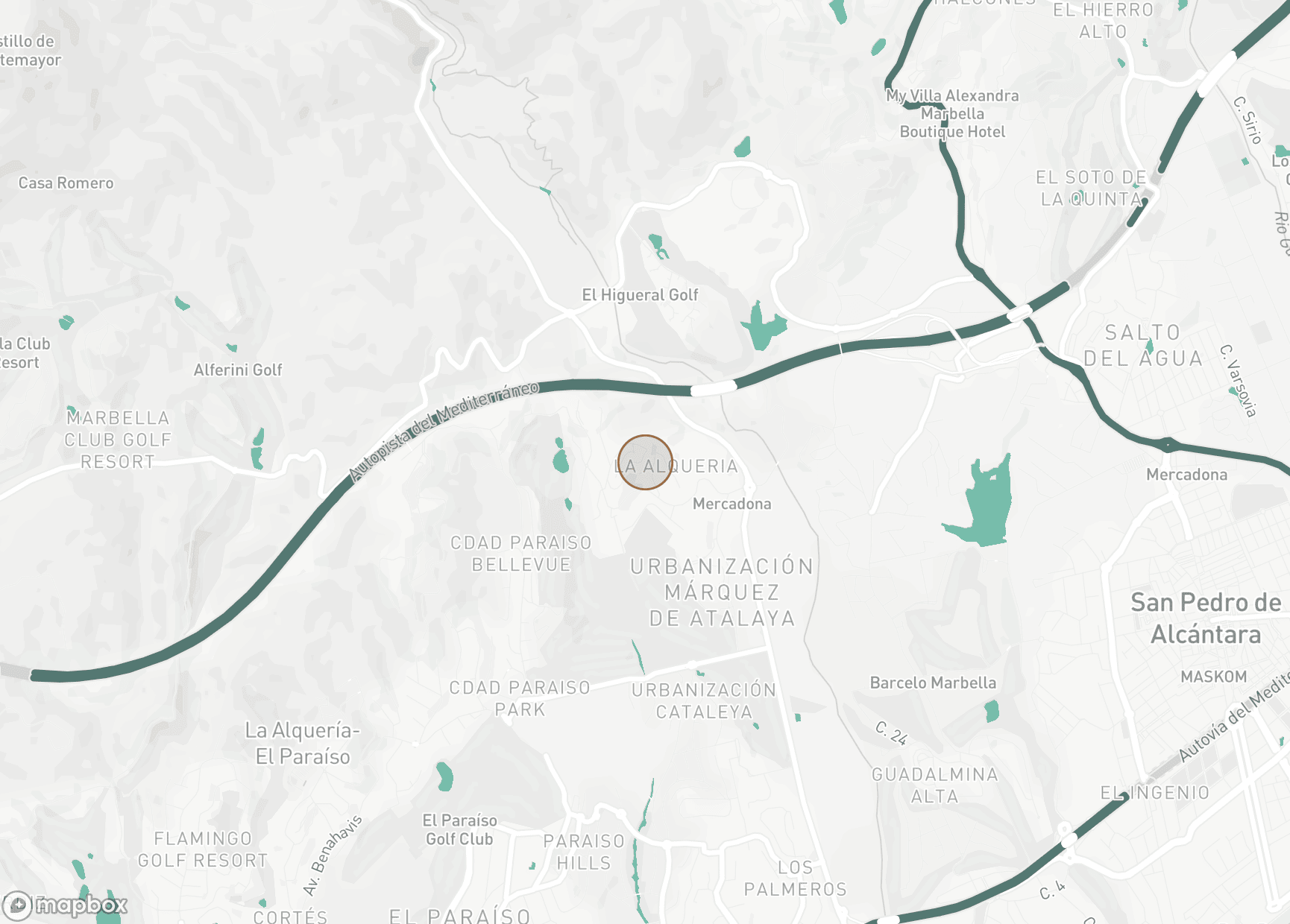 Property Location Map, La Alqueria, Benahavis
