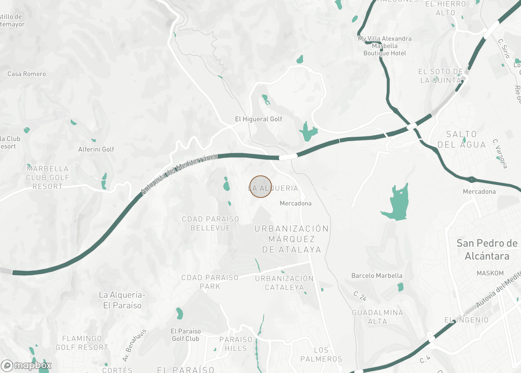 Property Location Map, La Alqueria, Benahavis