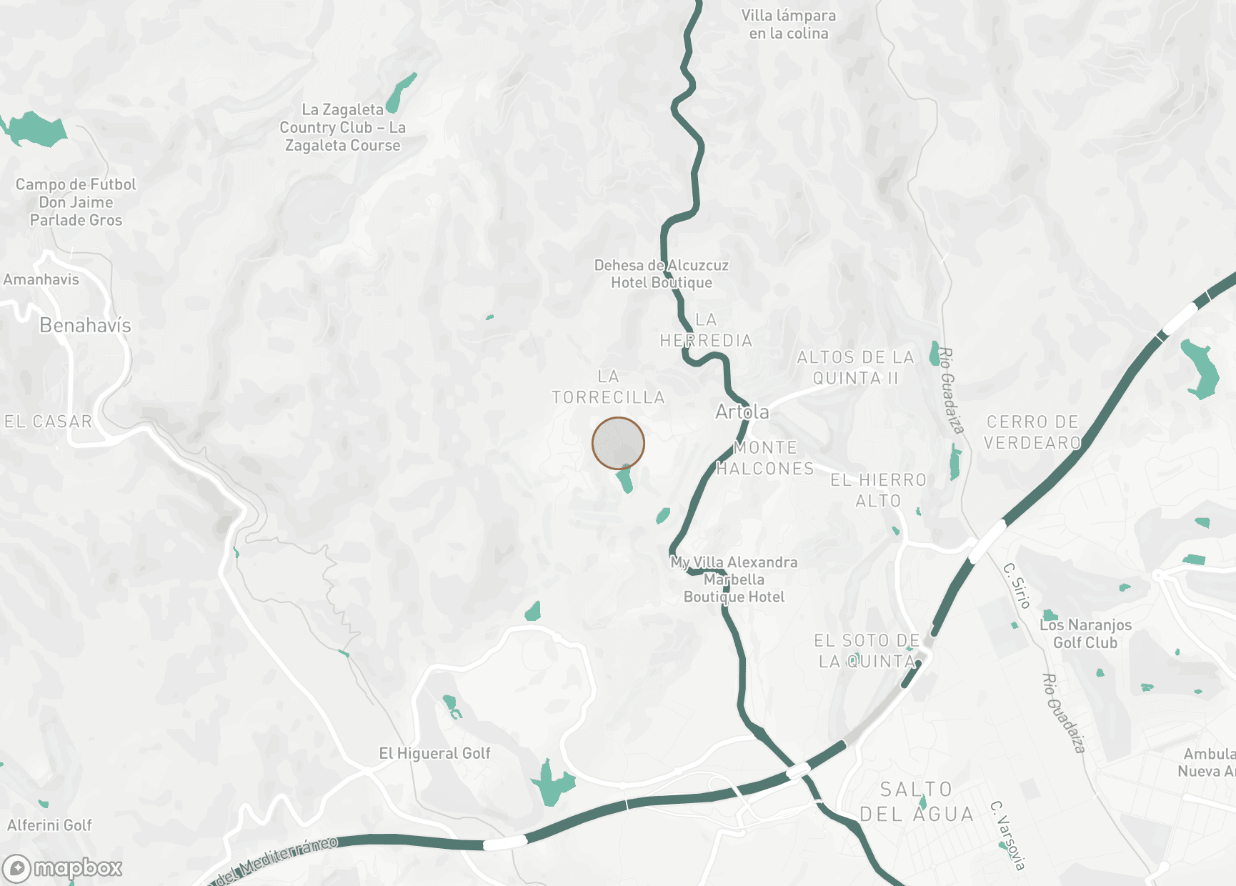Property Location Map, Los Arqueros, Benahavis