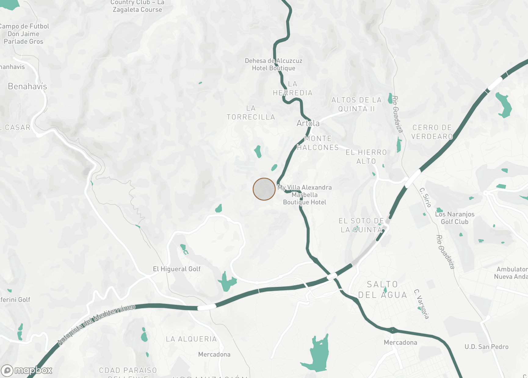Property Location Map, Puerto del Almendro, Benahavis