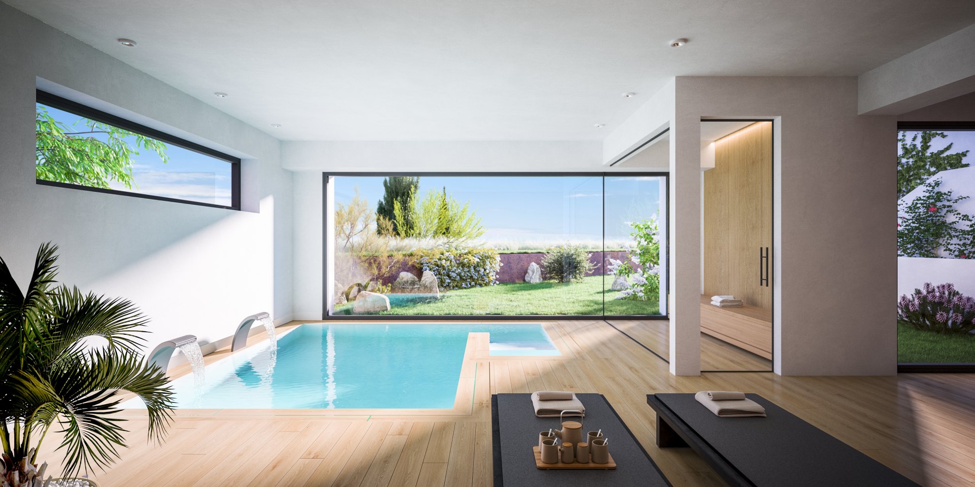 Moderno ático con cocina exterior