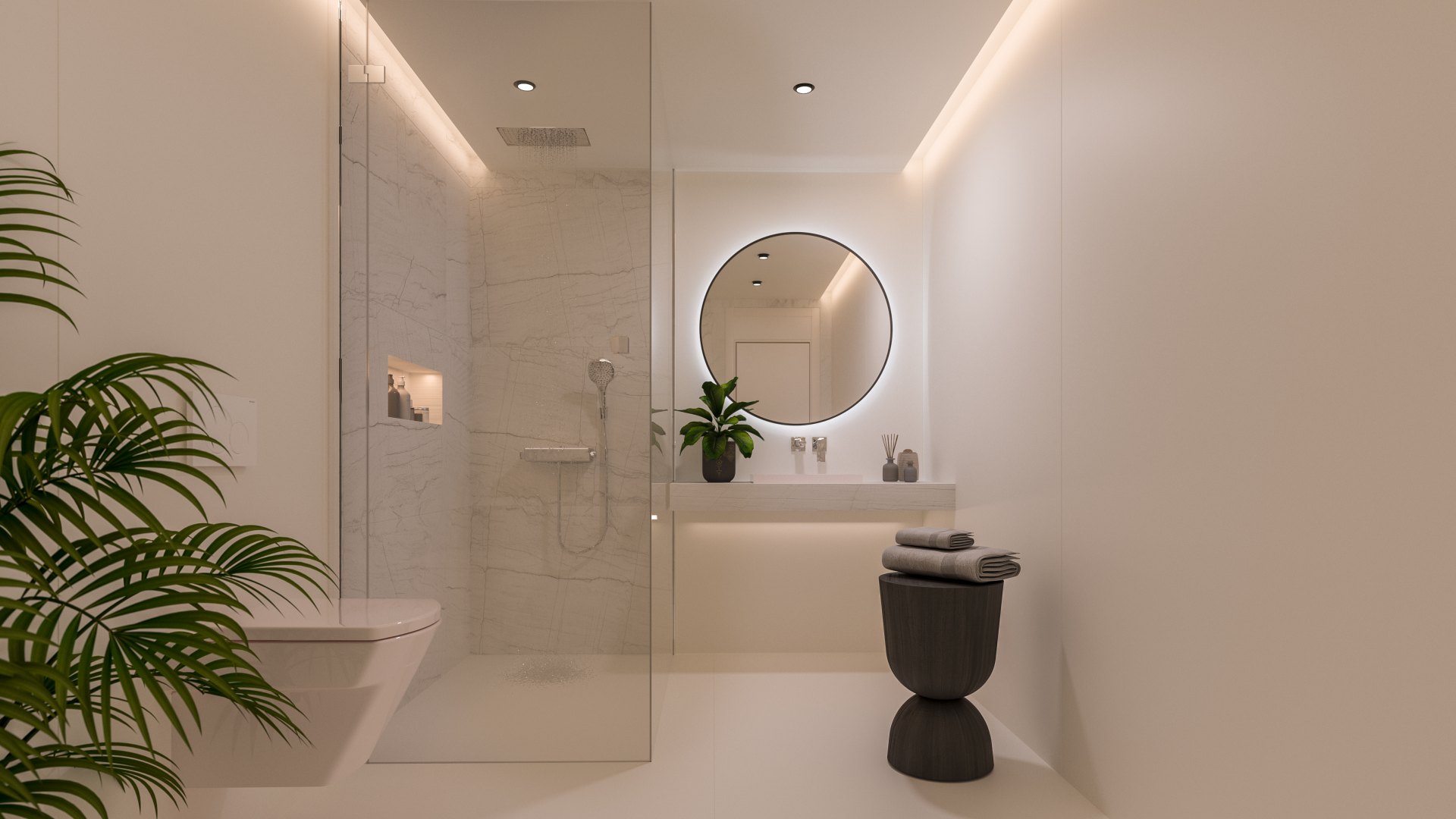 Moderno ático con cocina exterior