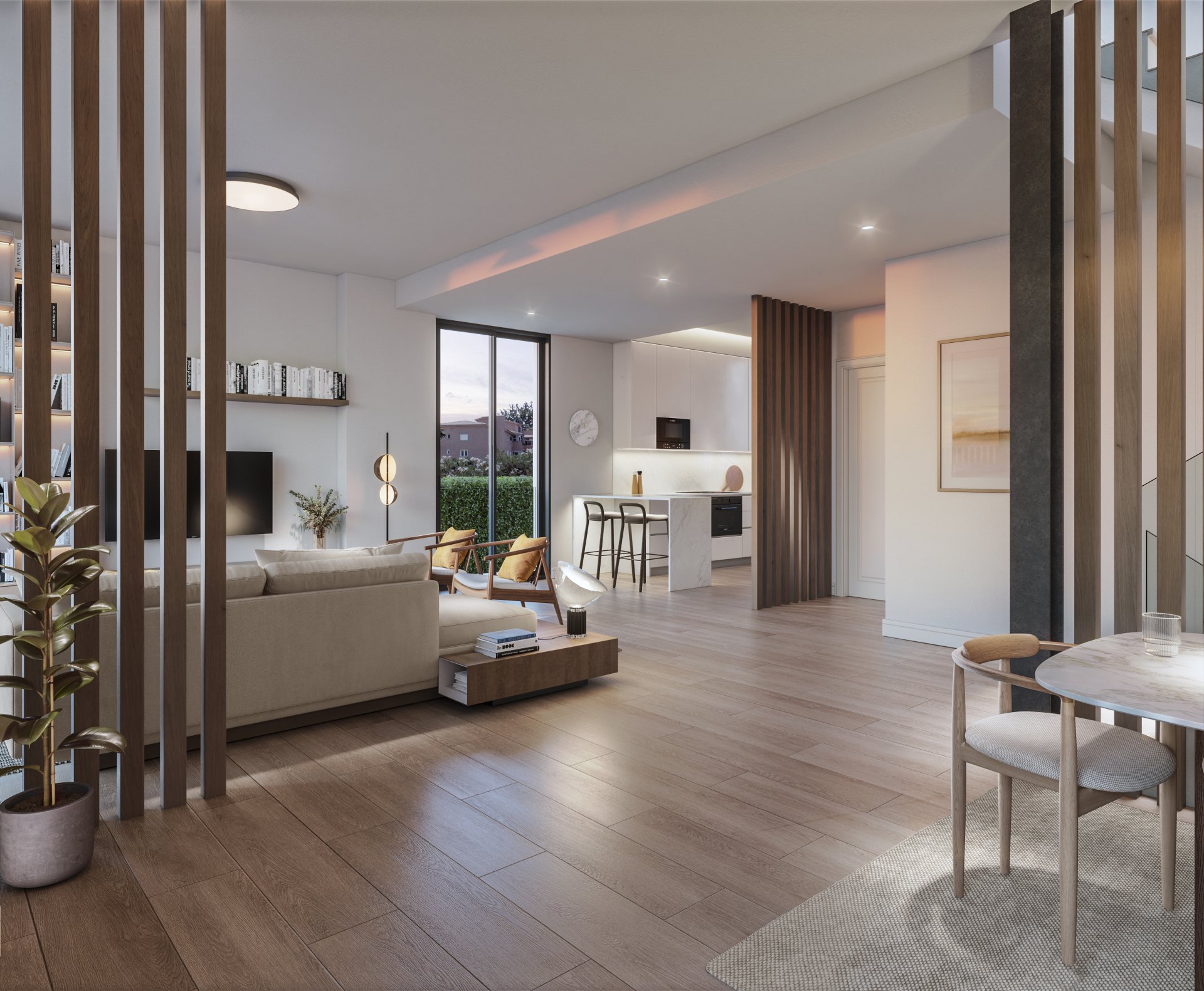 Bright semi-detached house with pool and garden