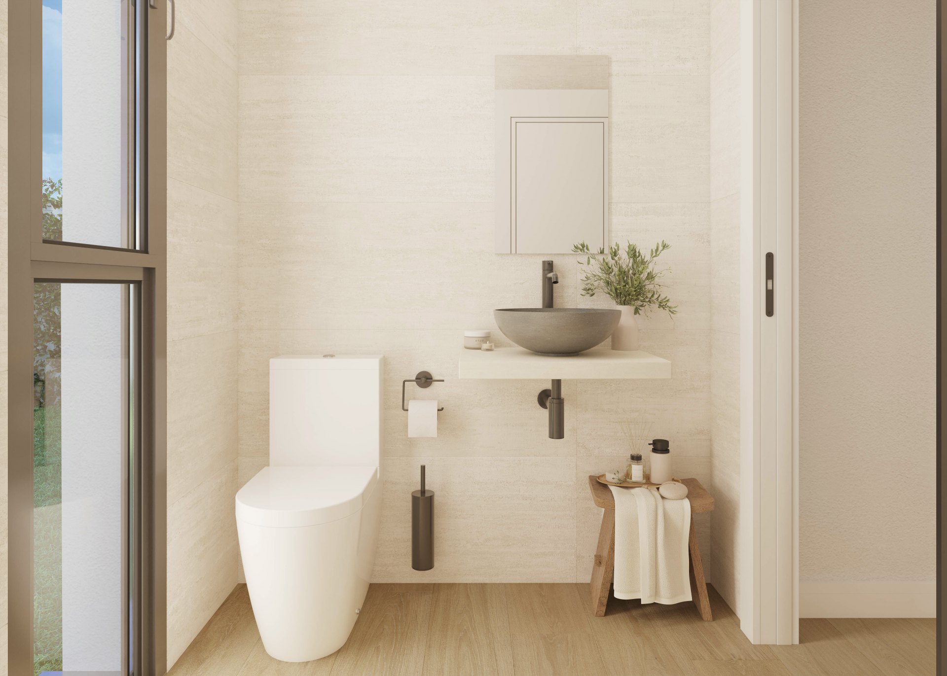 Bright semi-detached house with pool and garden