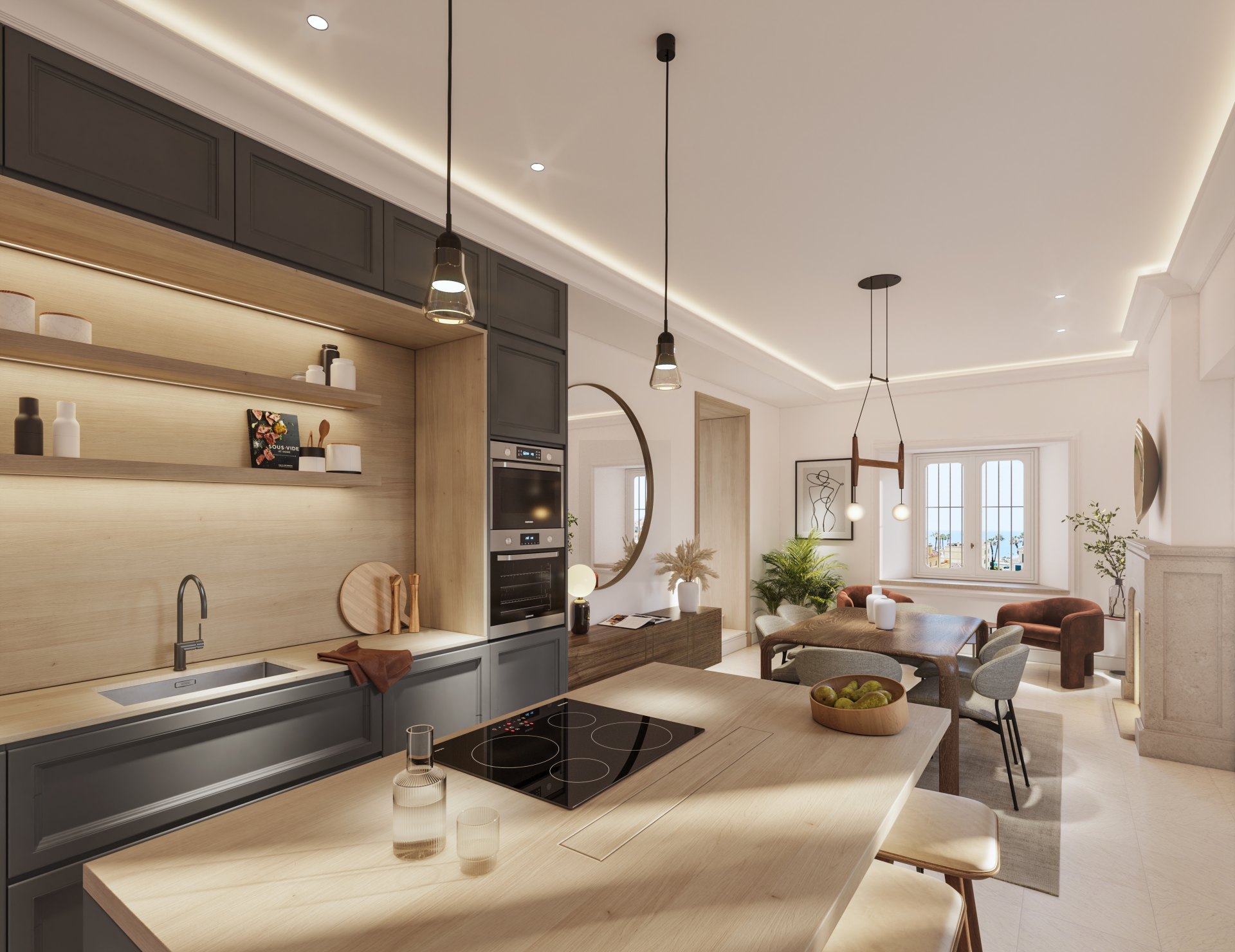 Dúplex en palacete señorial con vistas al mar y piscina comunitaria en El Limonar