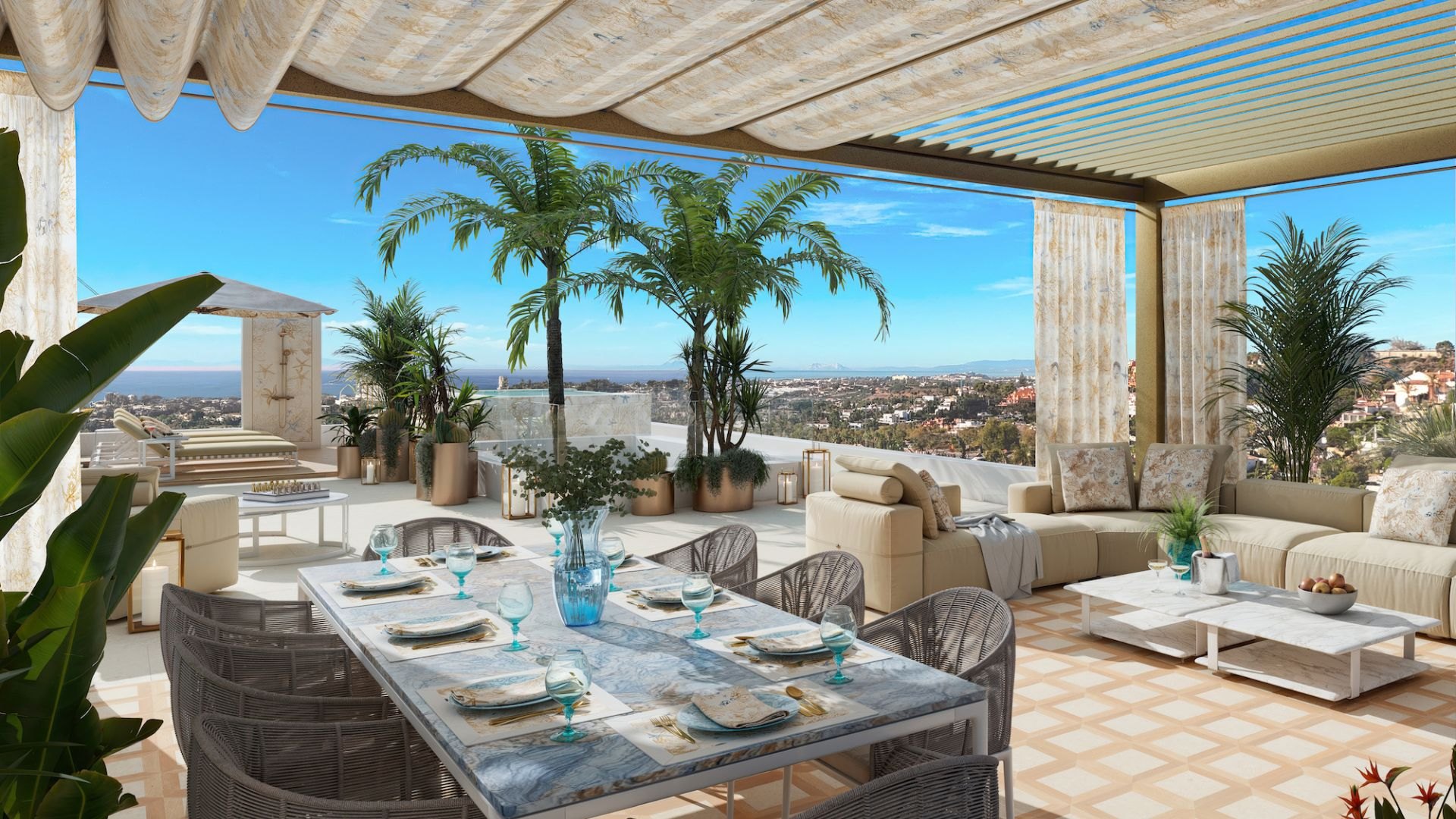 An iconic custom residence featuring Versace home design in Ocho de Oro, Marbella