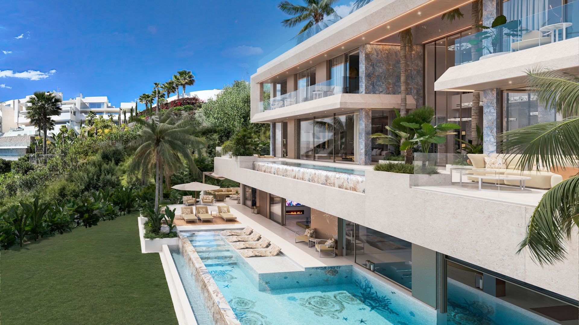 An iconic custom residence featuring Versace home design in Ocho de Oro, Marbella