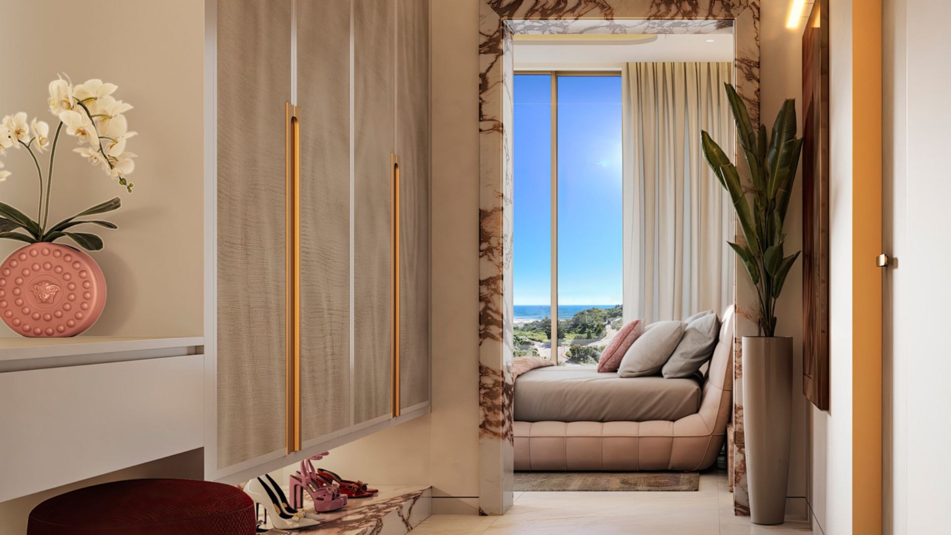 An iconic custom residence featuring Versace home design in Ocho de Oro, Marbella