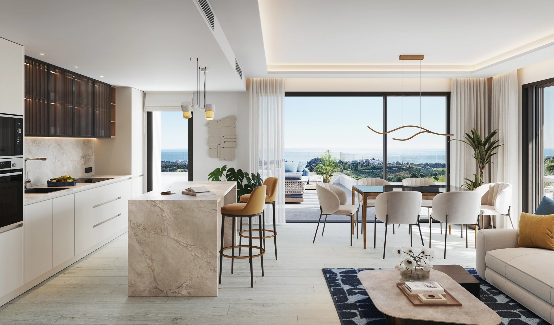 Ático exclusivo con vistas panorámicas al golf y al mar en Mijas, Málaga