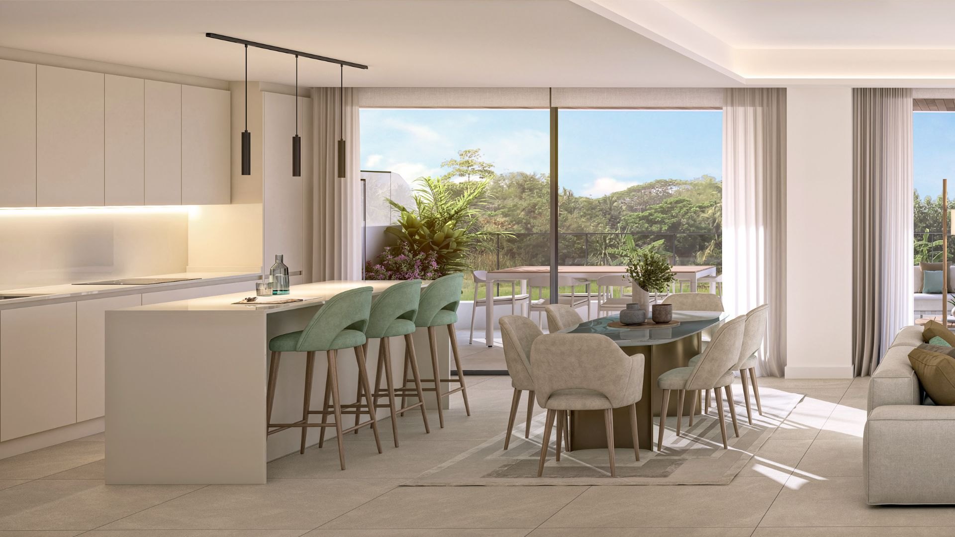 Spacious apartment with a large private garden in the prestigious new Golden Mile, Estepona